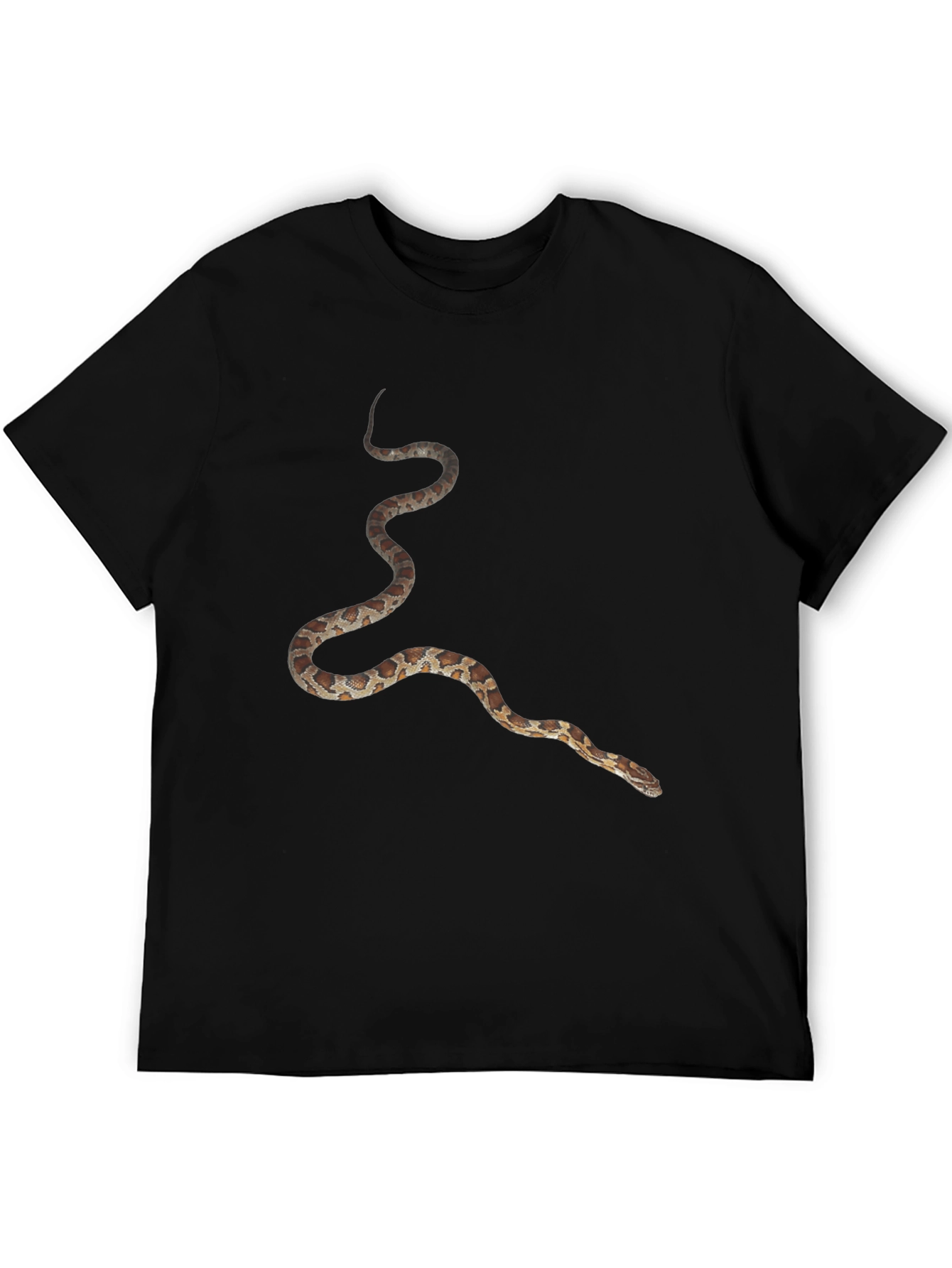 Snake Print Black T-Shirt - Unique Graphic Tee