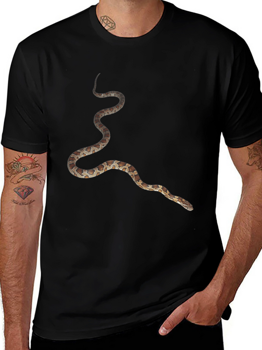 Snake Print Black T-Shirt - Unique Graphic Tee