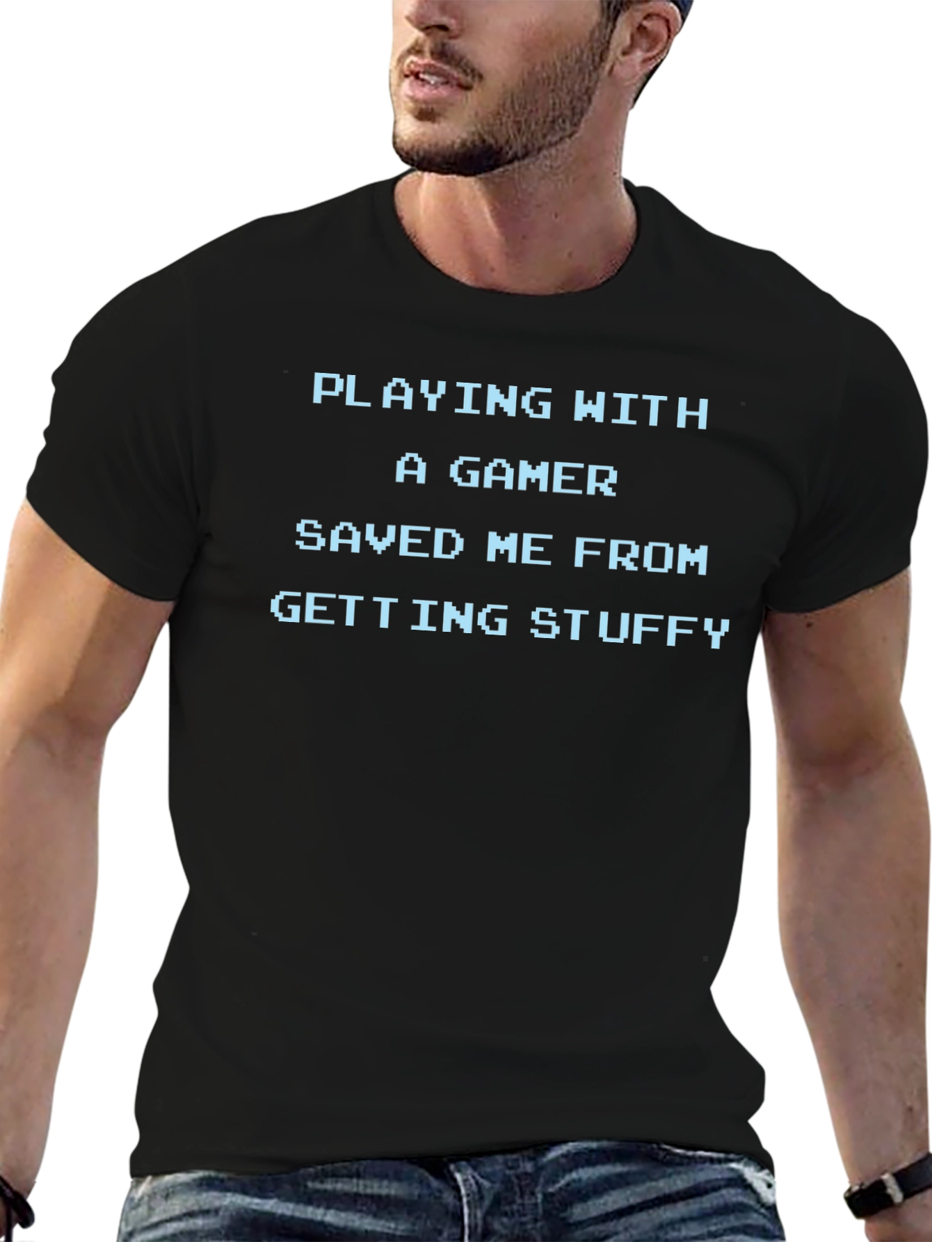 Playing With A Gamer Tee - Funny Slogan Shirt