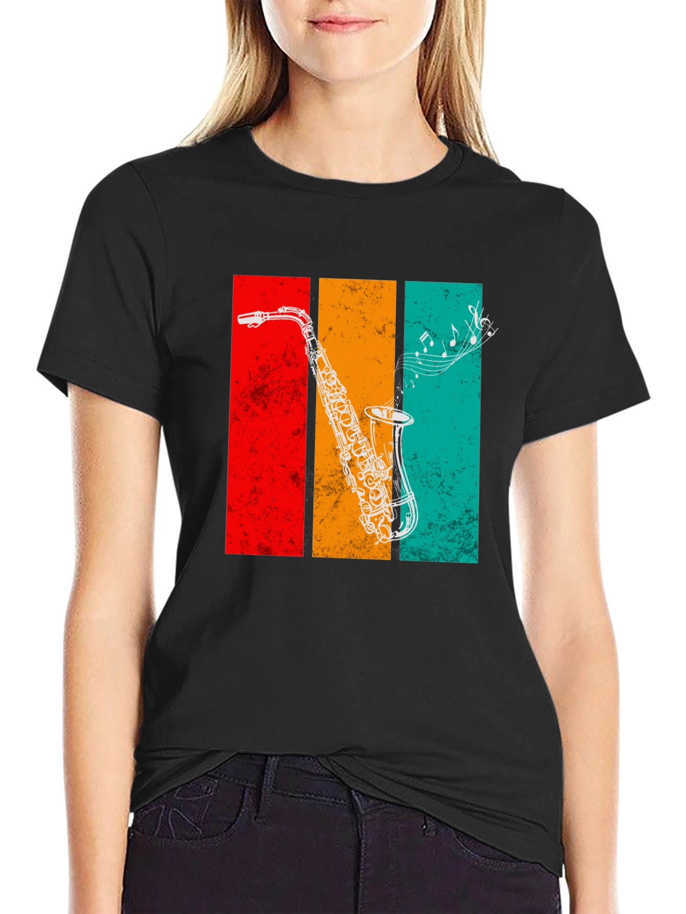 Retro Saxophone Graphic Tee - Music Lovers T-Shirt