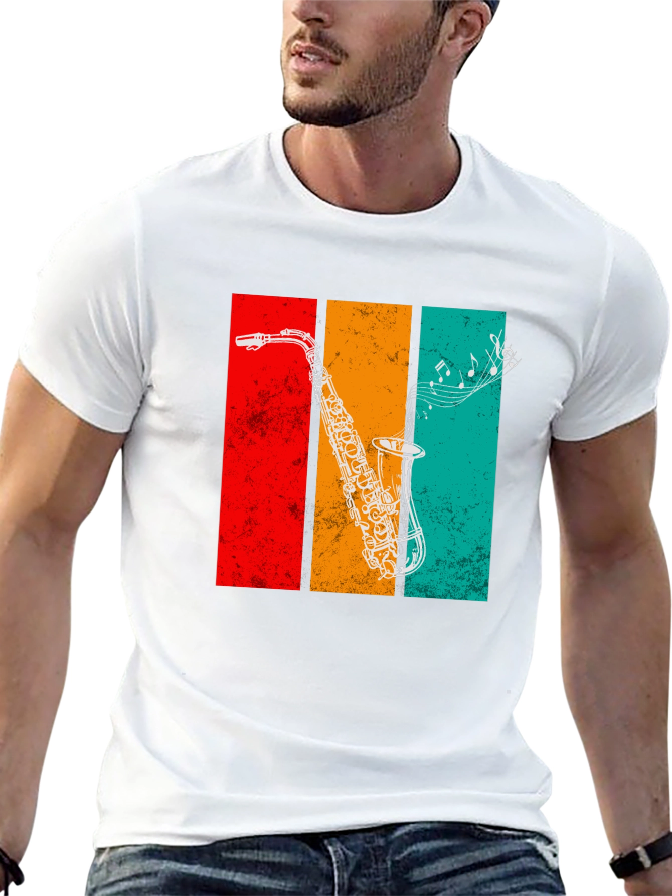 Retro Saxophone Graphic Tee - Music Lovers T-Shirt