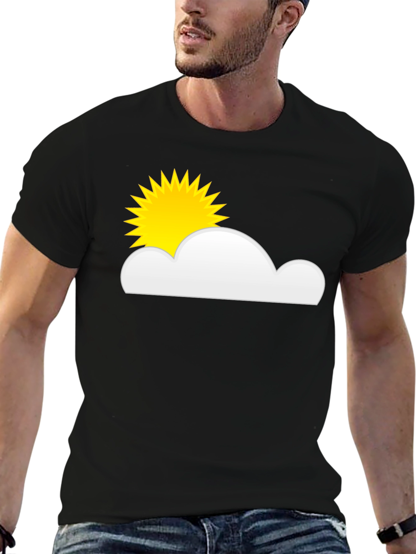 Sunny Day Graphic T-Shirt - Black Cotton Tee