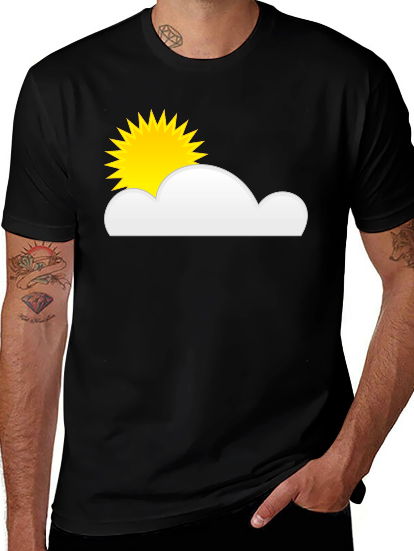 Sunny Day Graphic T-Shirt - Black Cotton Tee