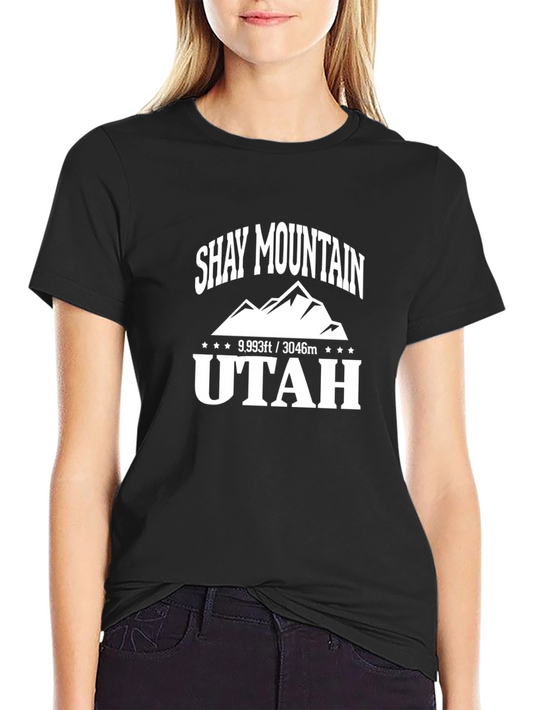 Shay Mountain Utah T-Shirt Black Cotton Graphic Tee