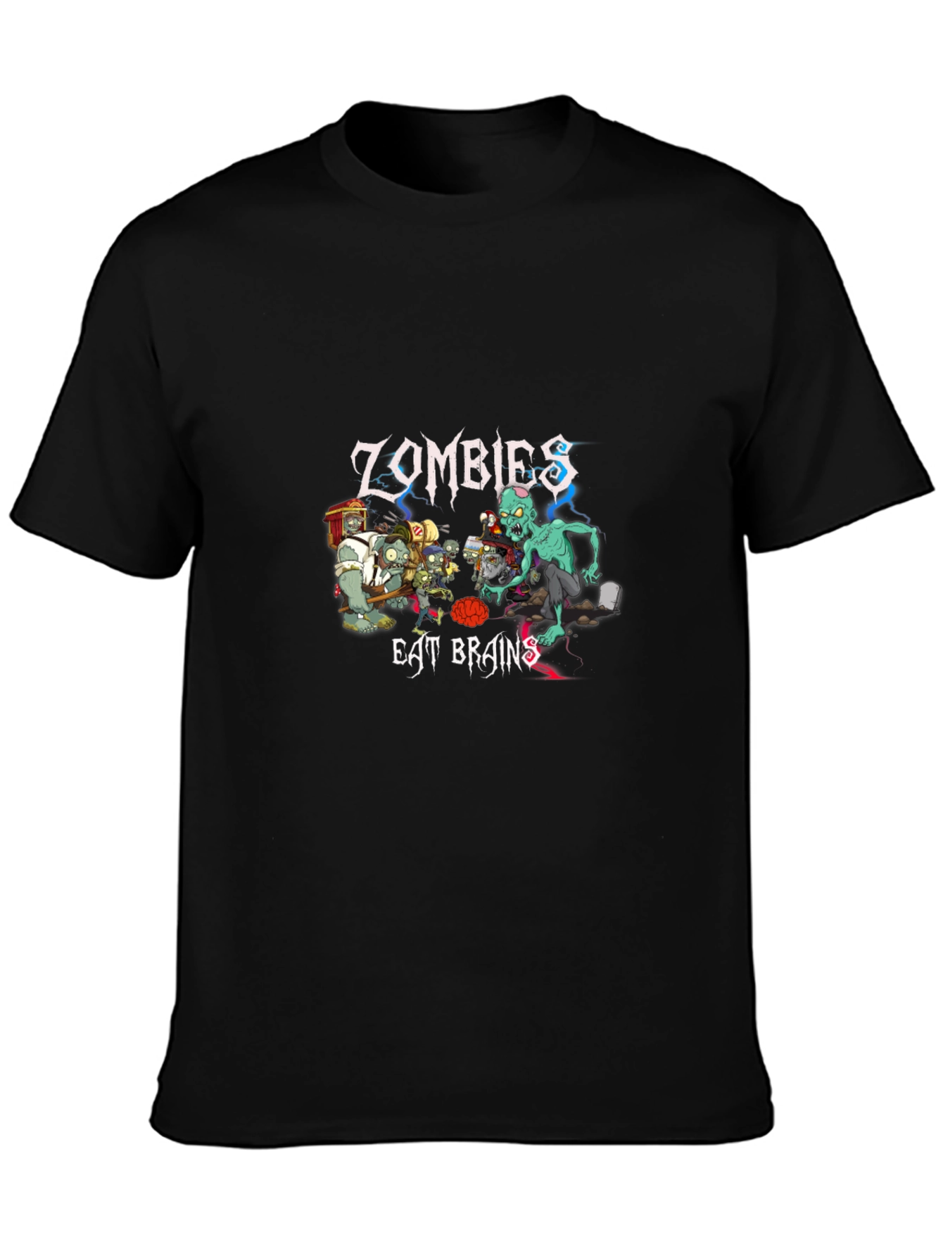 Zombies Eat Brains Graphic T-Shirt - Unique Design