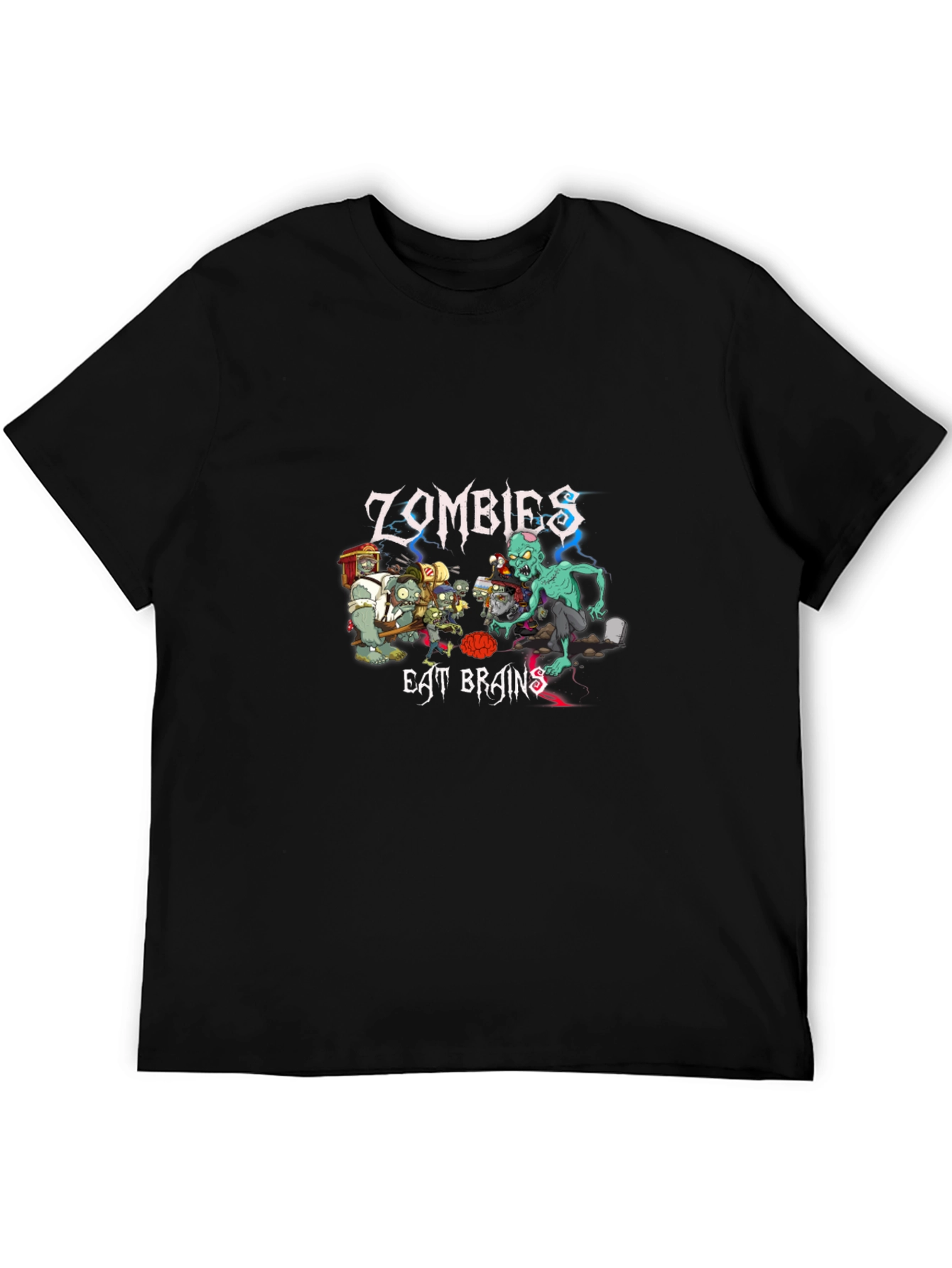 Zombies Eat Brains Graphic T-Shirt - Unique Design