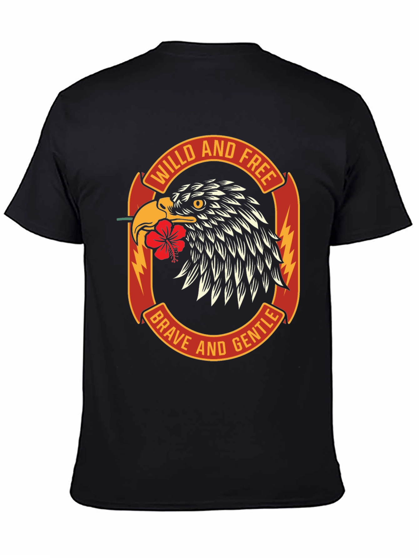 Wild & Free Eagle Graphic Black T-Shirt