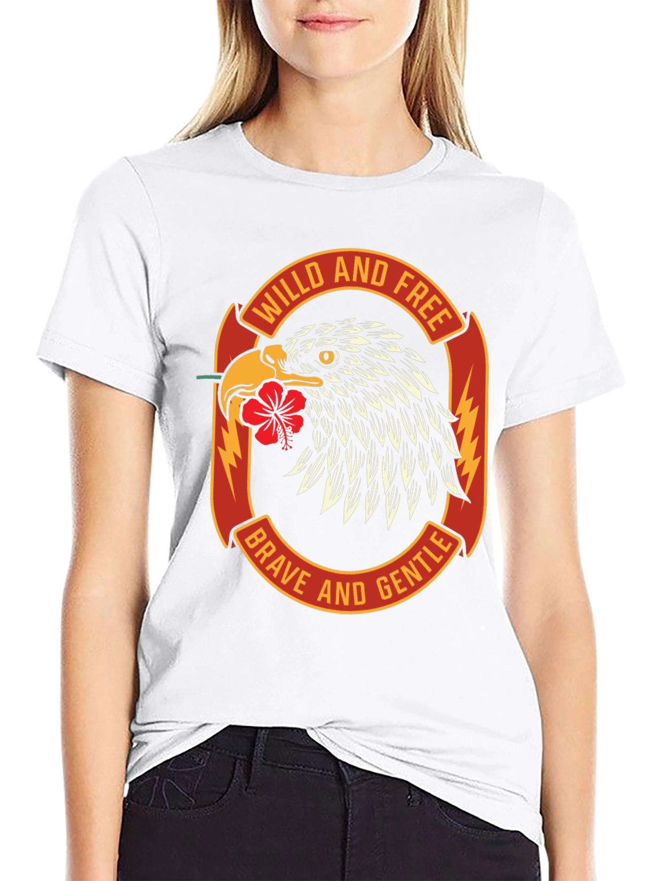 Wild & Free Eagle Graphic Black T-Shirt
