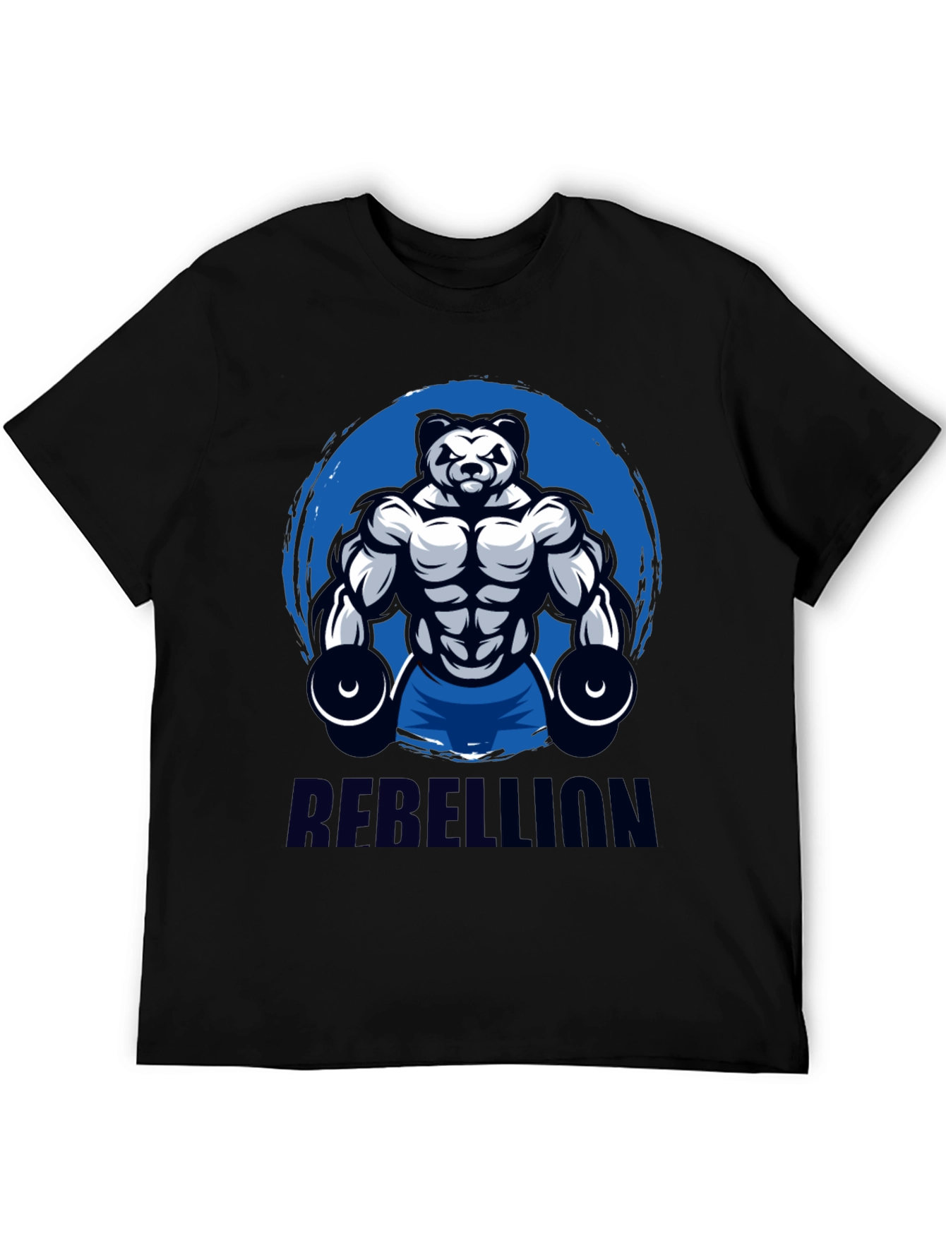 Rebellion Panda Gym Black T-Shirt