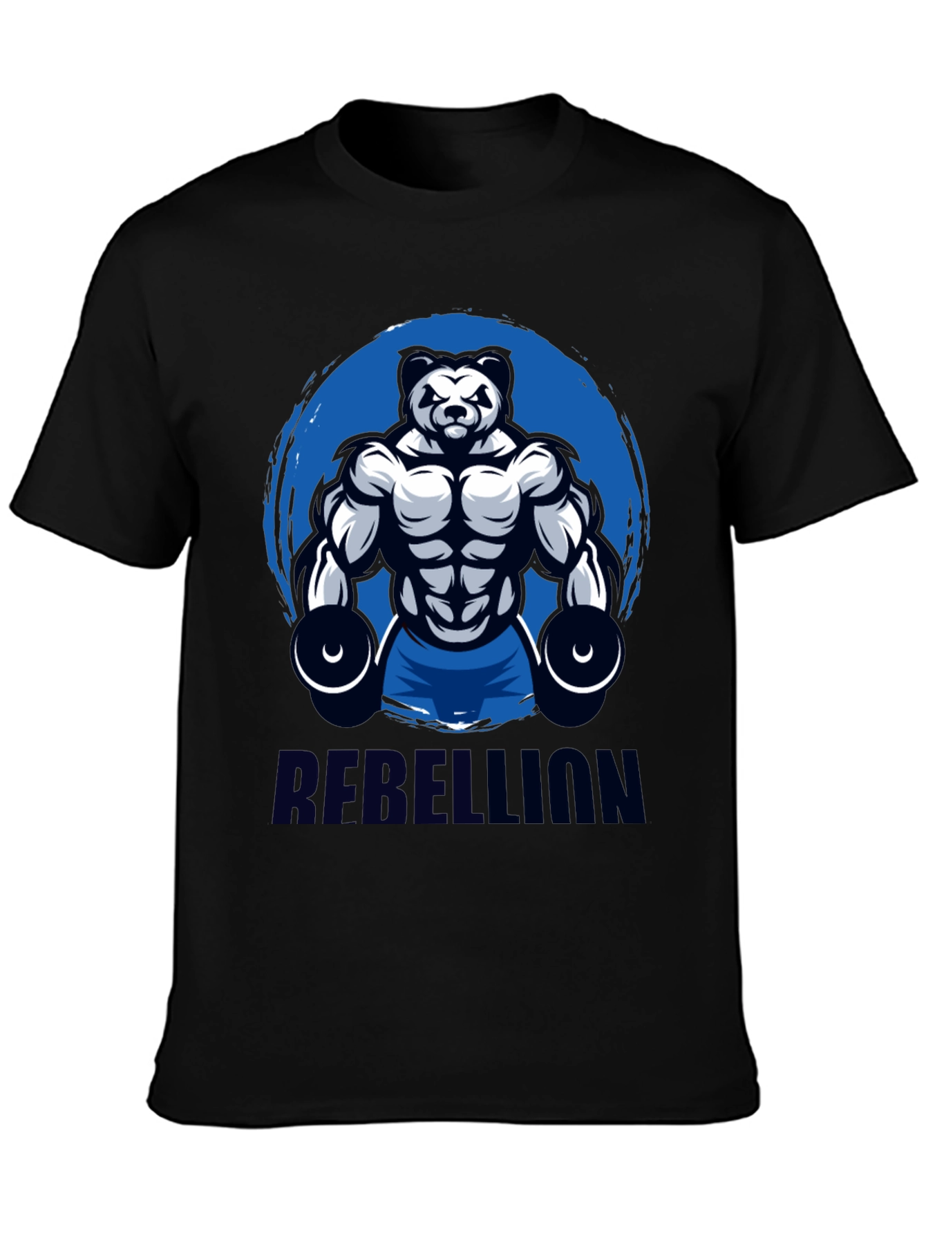 Rebellion Panda Gym Black T-Shirt