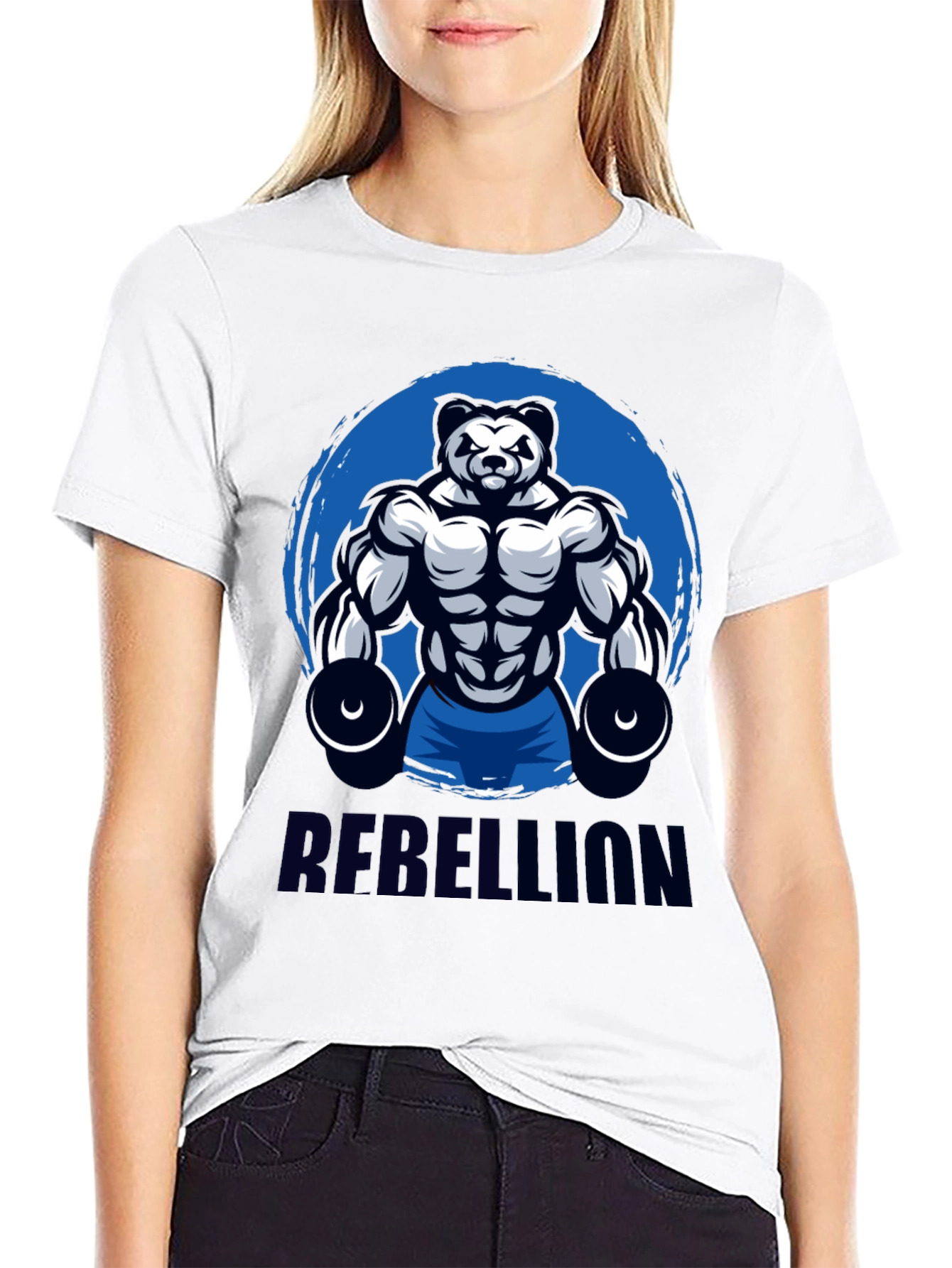 Rebellion Panda Gym Black T-Shirt