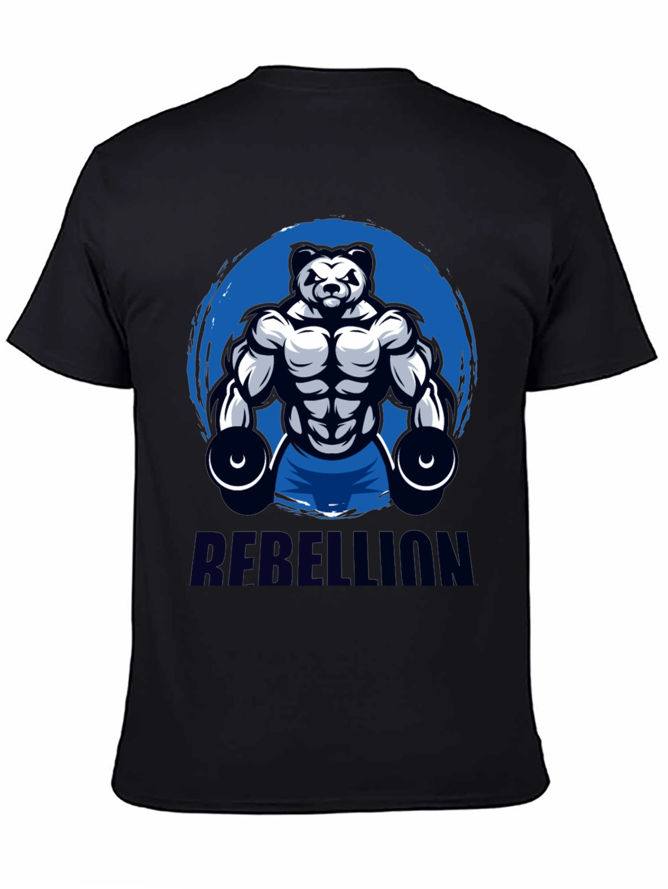 Rebellion Panda Gym Black T-Shirt