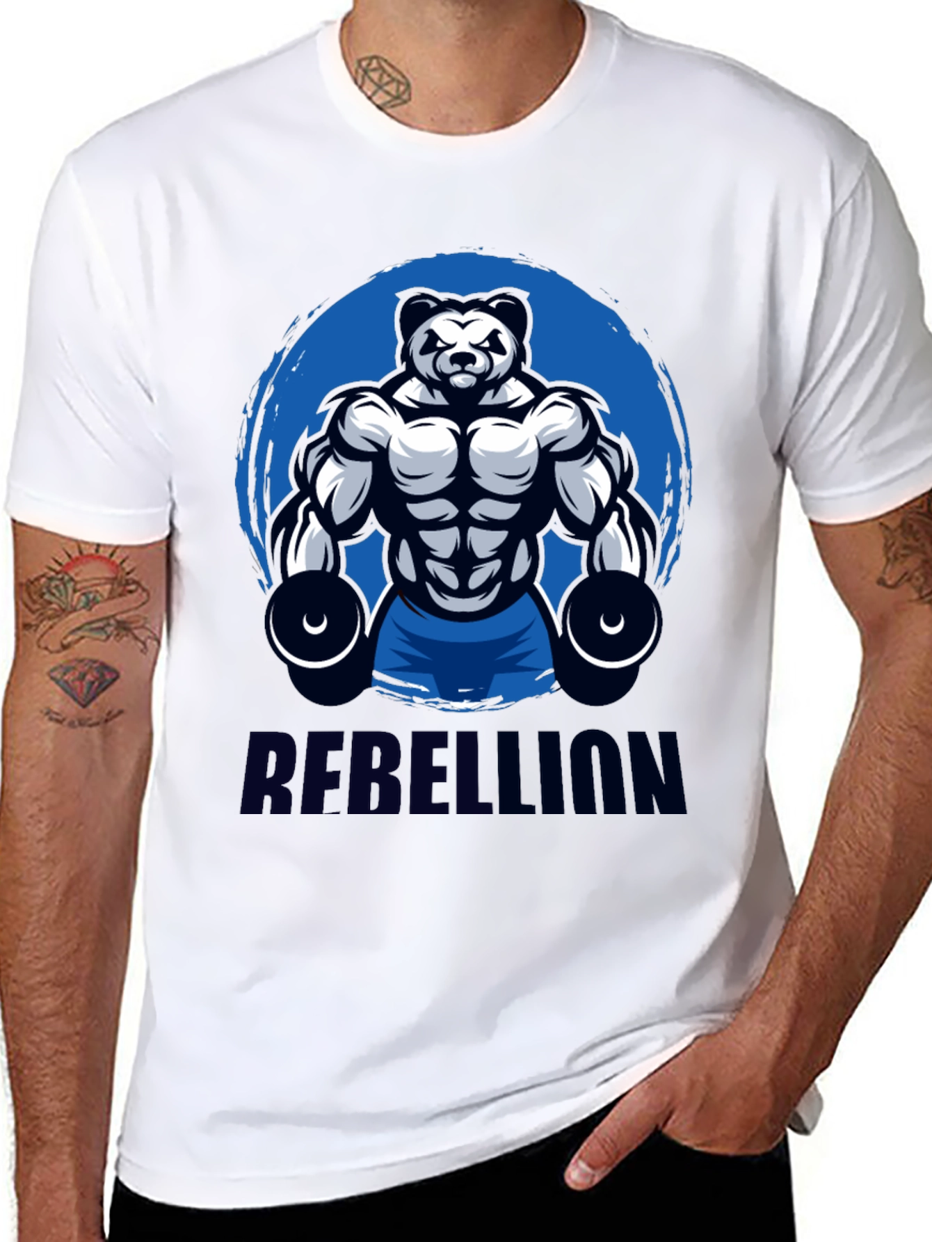 Rebellion Panda Gym Black T-Shirt