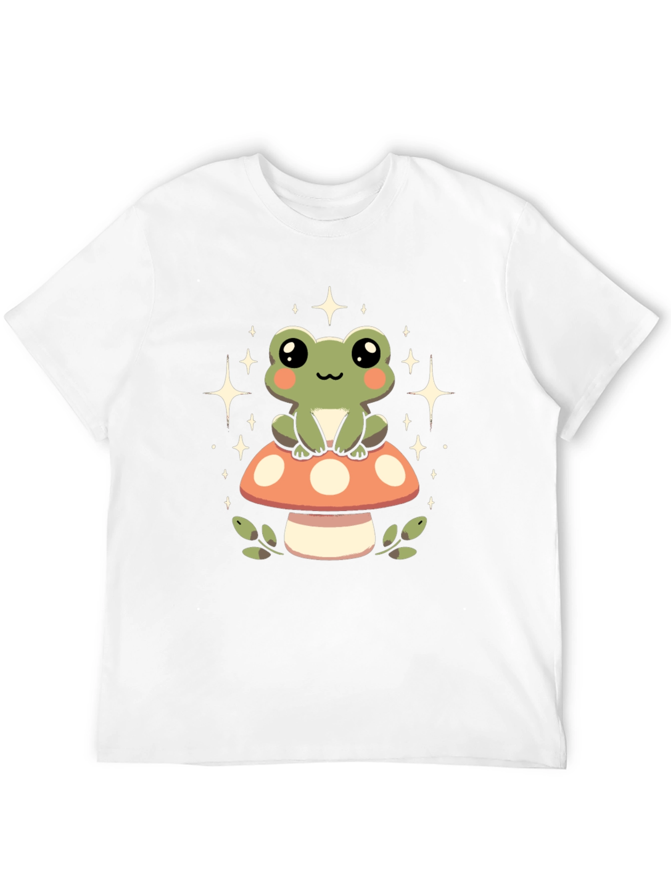 Cute Frog on Mushroom Graphic Tee