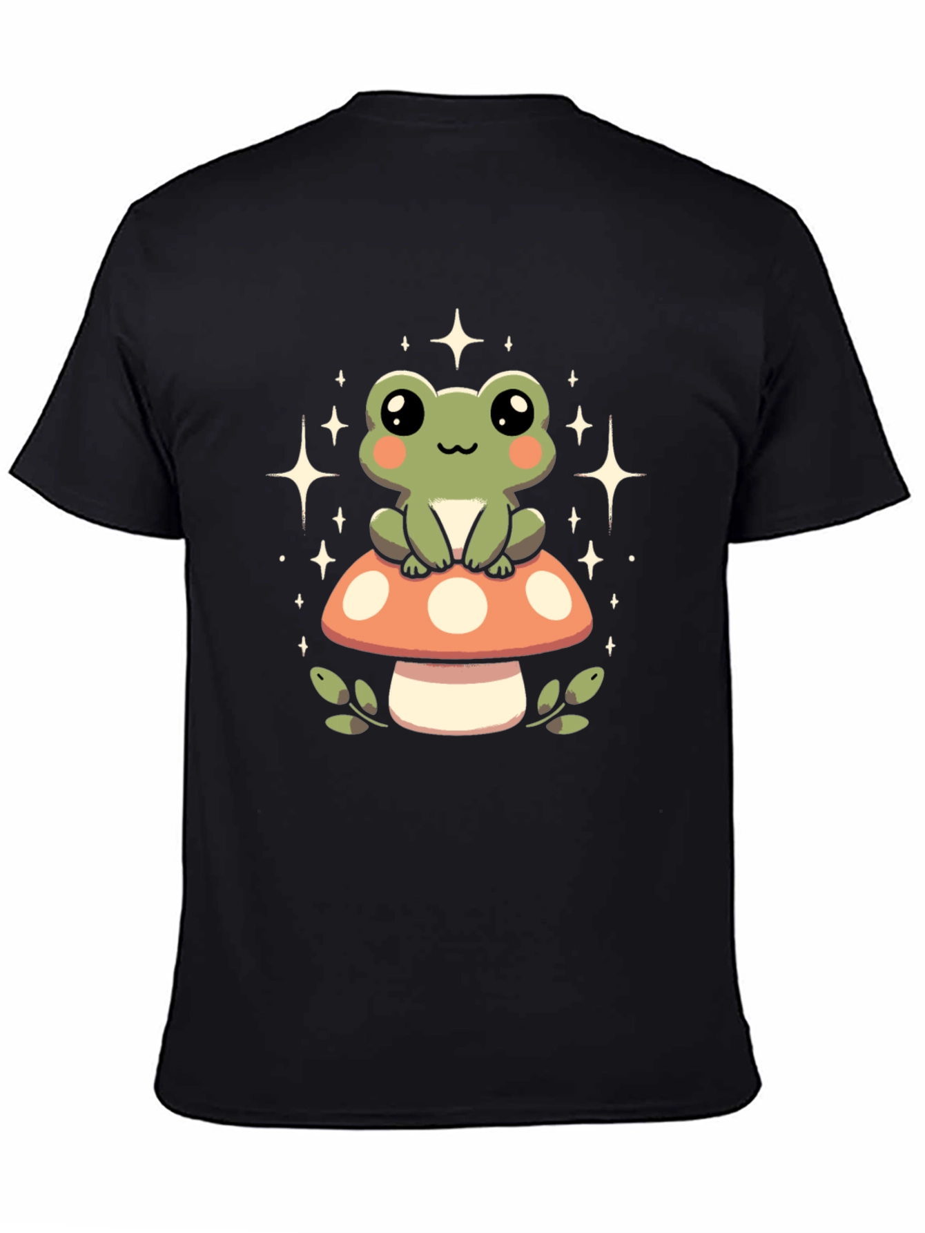 Cute Frog on Mushroom Graphic Tee