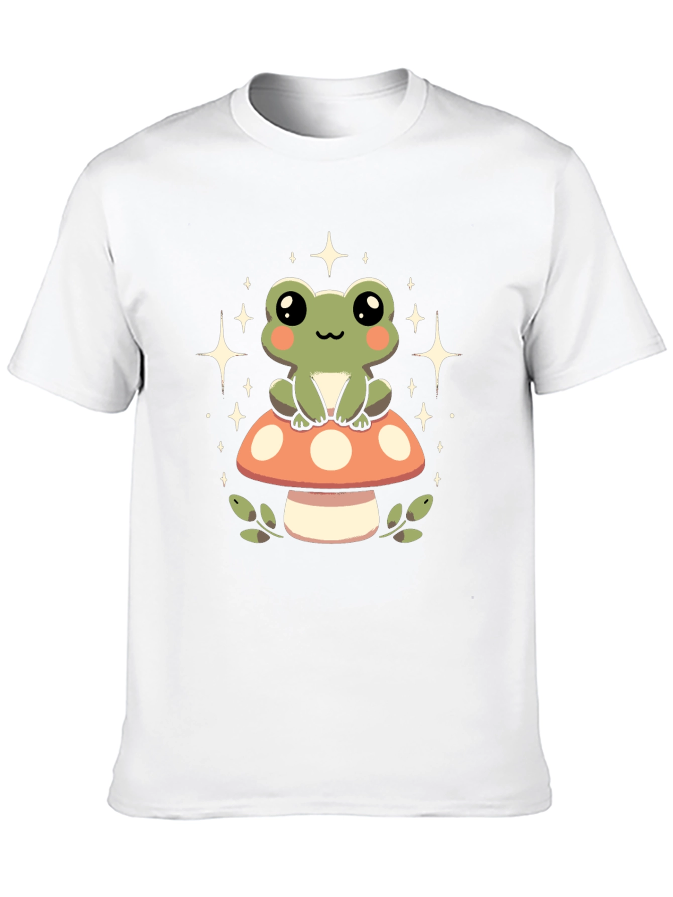 Cute Frog on Mushroom Graphic Tee