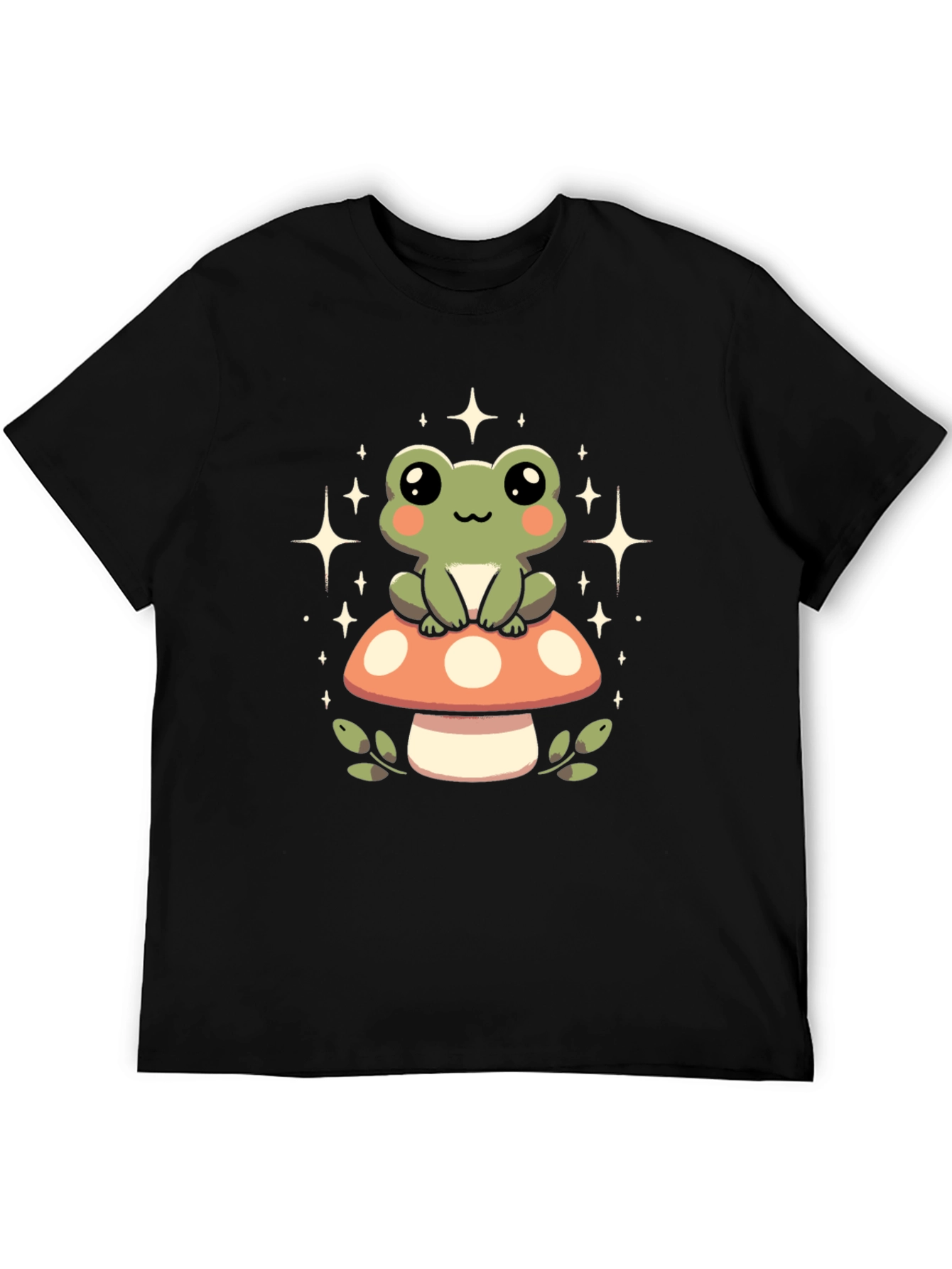 Cute Frog on Mushroom Graphic Tee