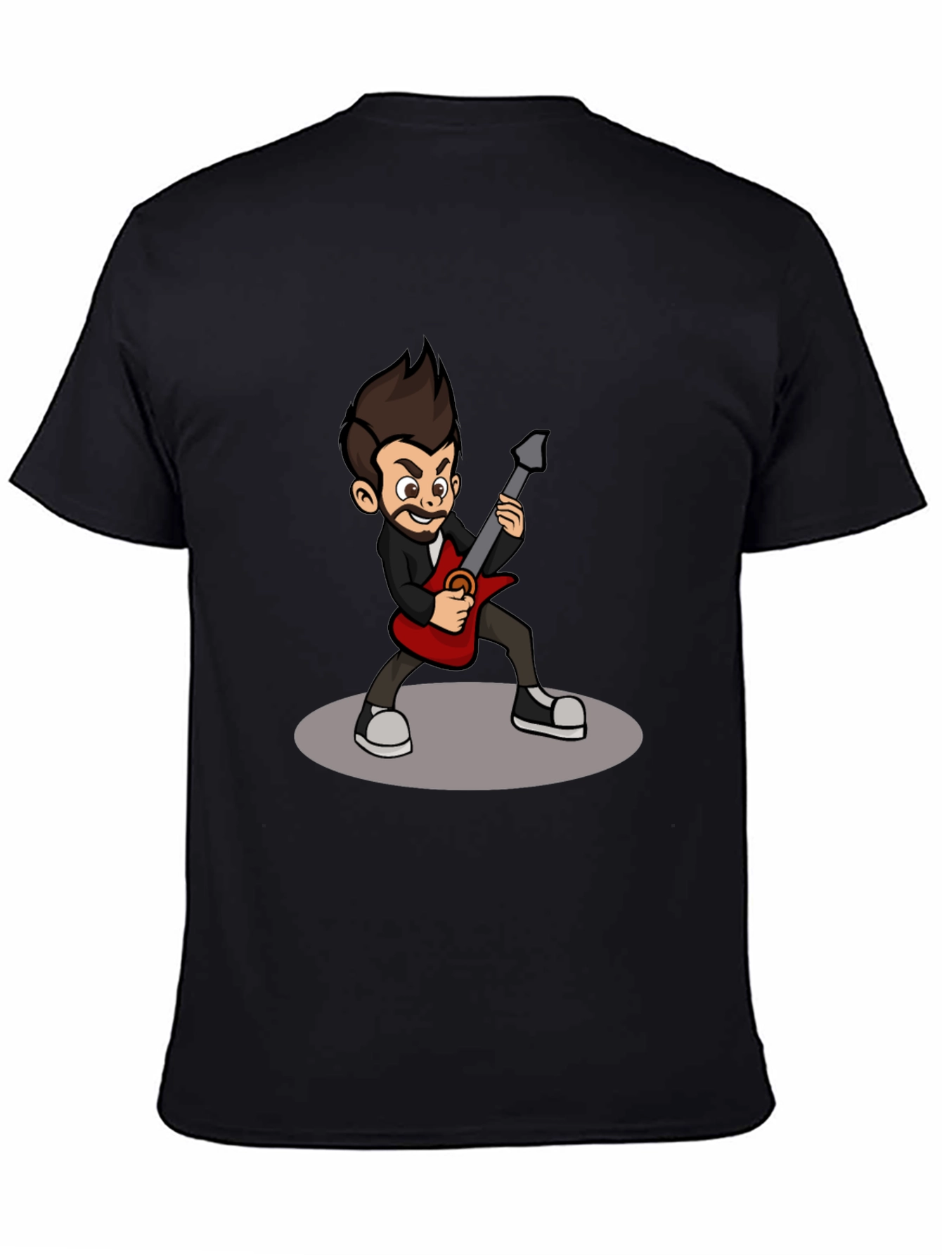 Cartoon Guitarist Graphic T-Shirt