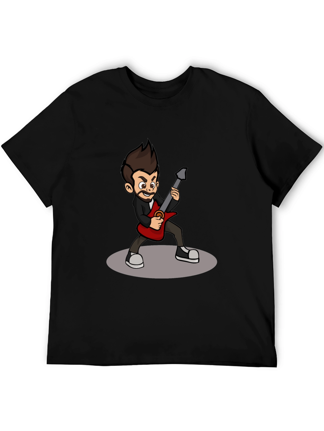 Cartoon Guitarist Graphic T-Shirt