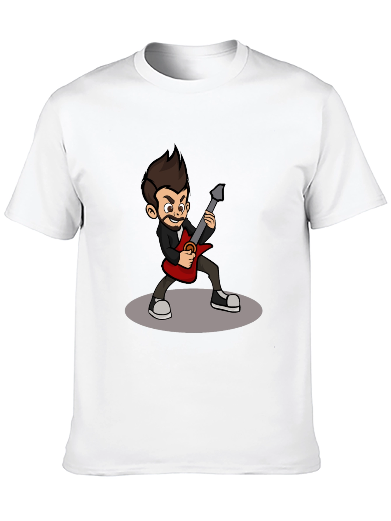 Cartoon Guitarist Graphic T-Shirt