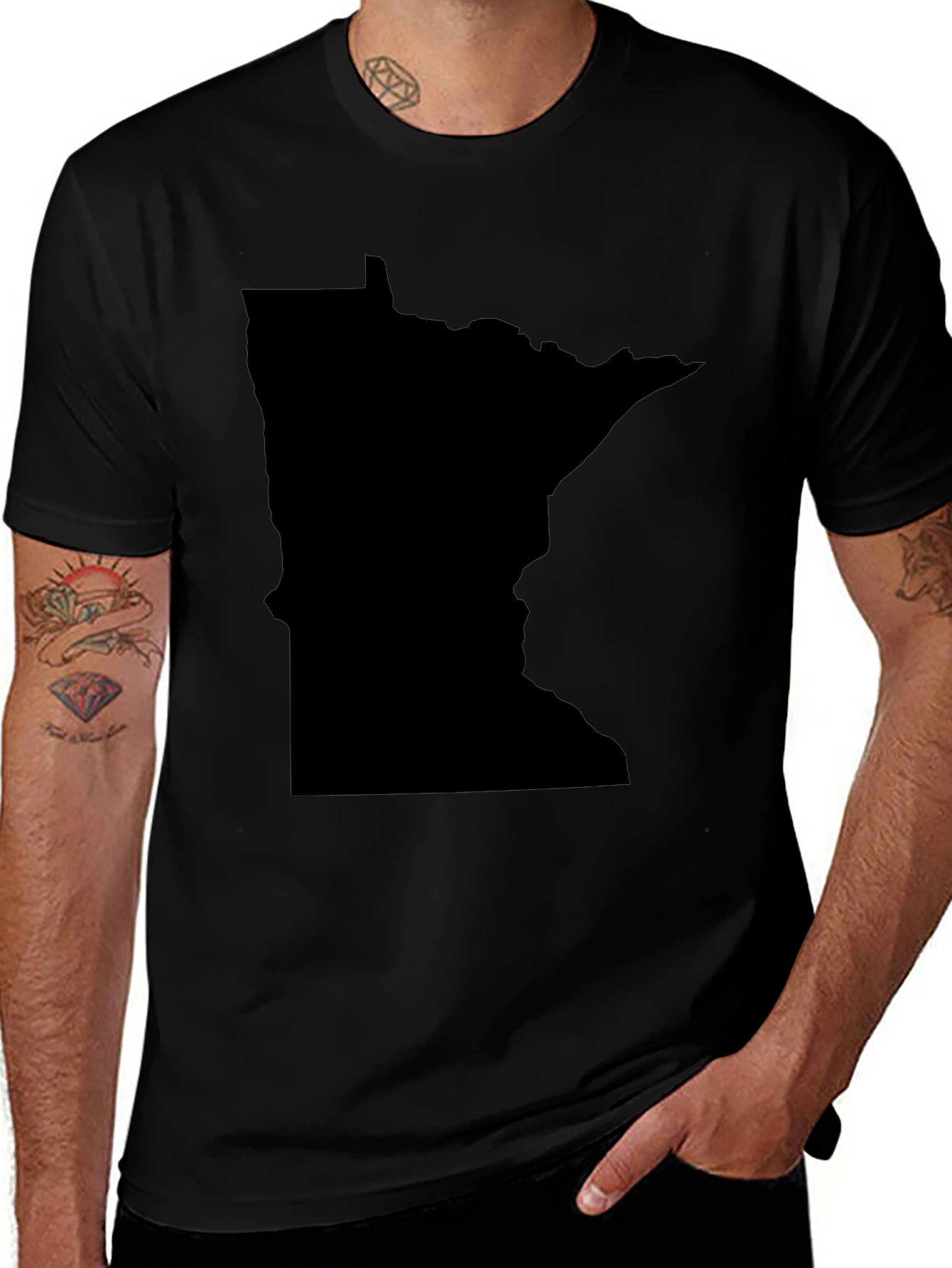 Minnesota State Silhouette T-Shirt - Black