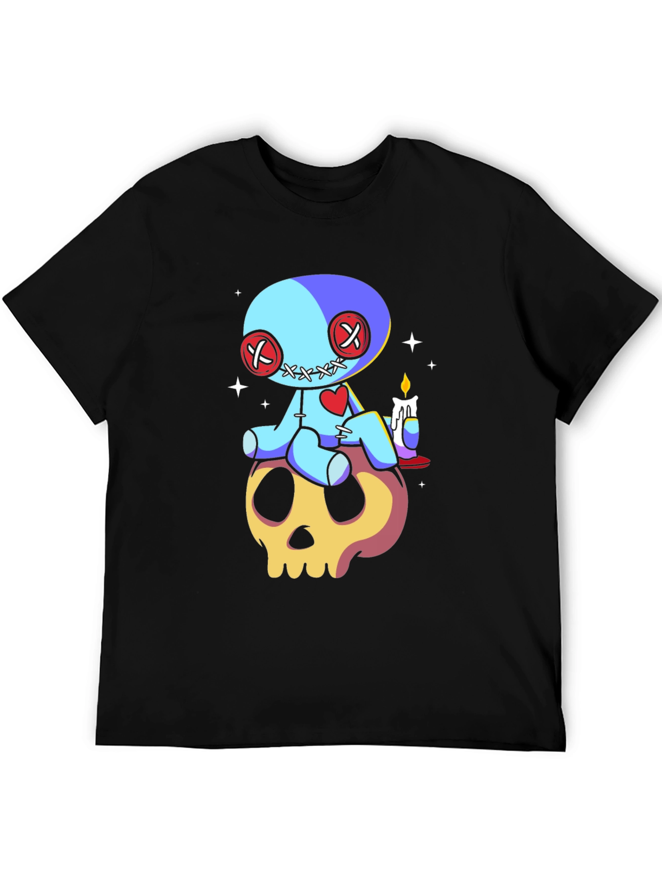 Voodoo Doll Skull Graphic Tee - Spooky Cute Style
