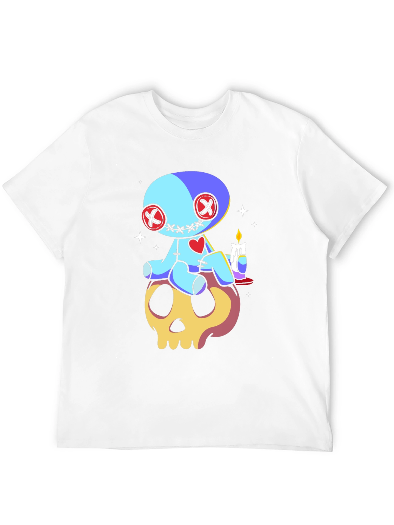 Voodoo Doll Skull Graphic Tee - Spooky Cute Style