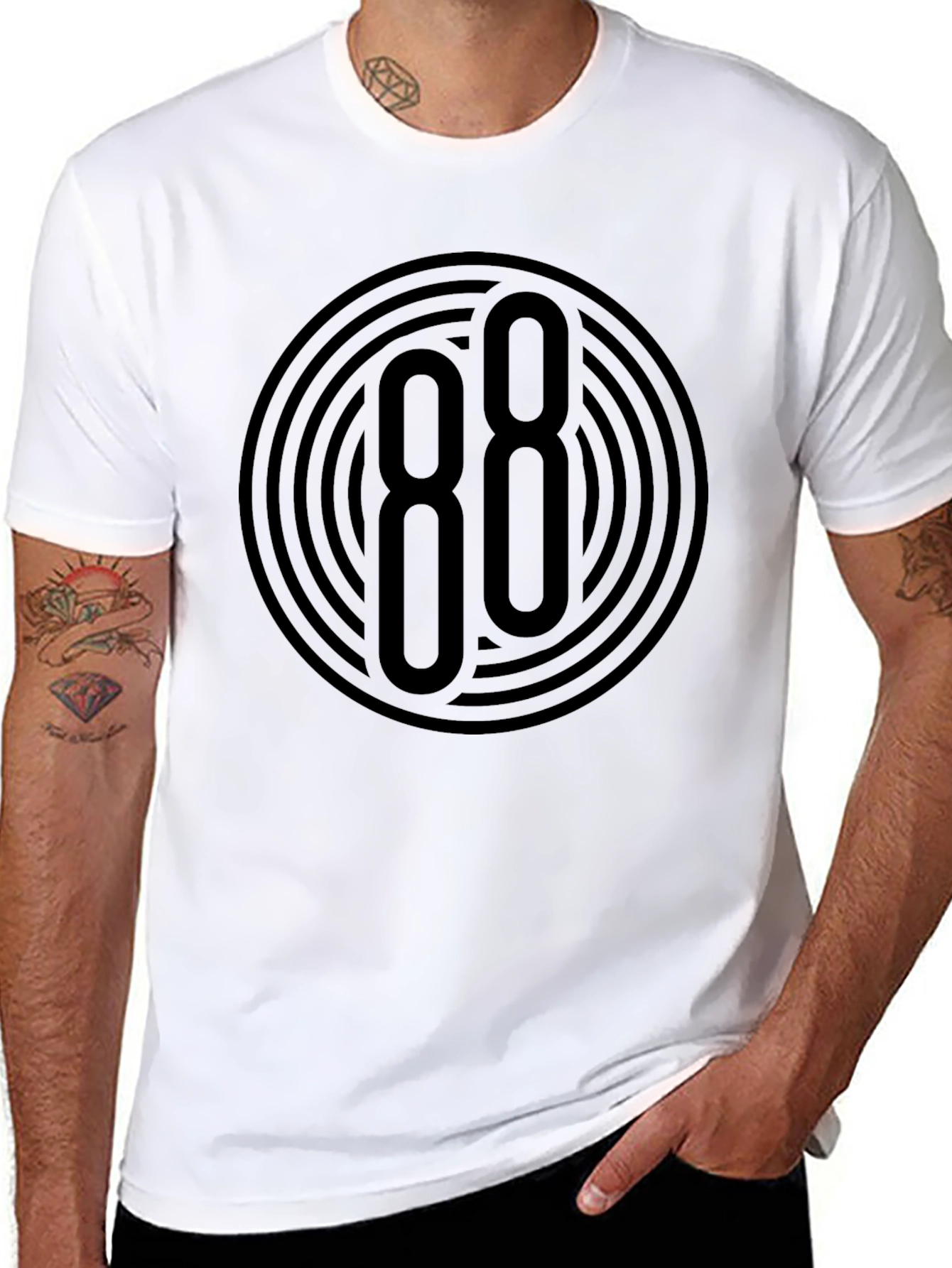 Modern Graphic Tee - Bold 88 Circle Design
