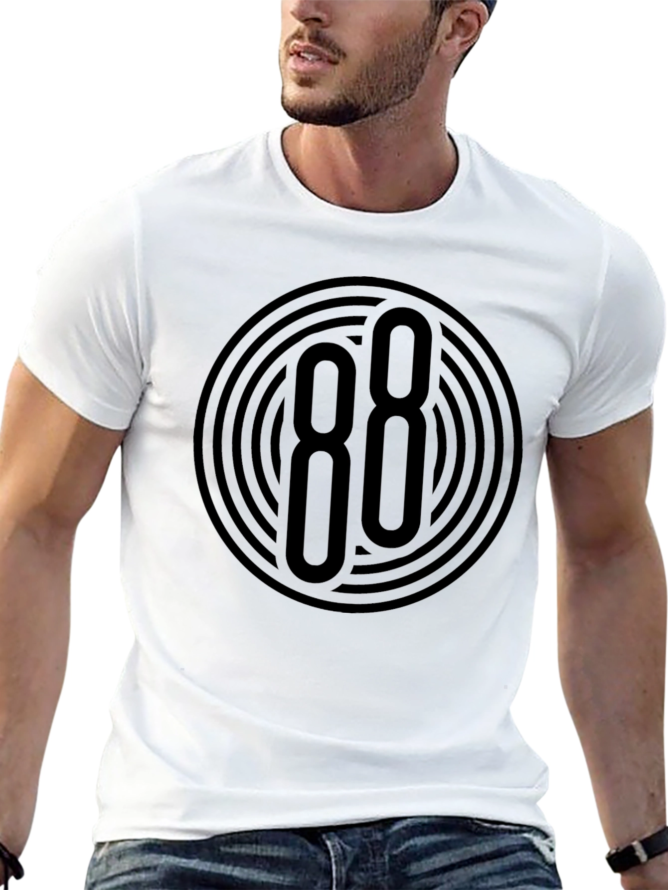 Modern Graphic Tee - Bold 88 Circle Design