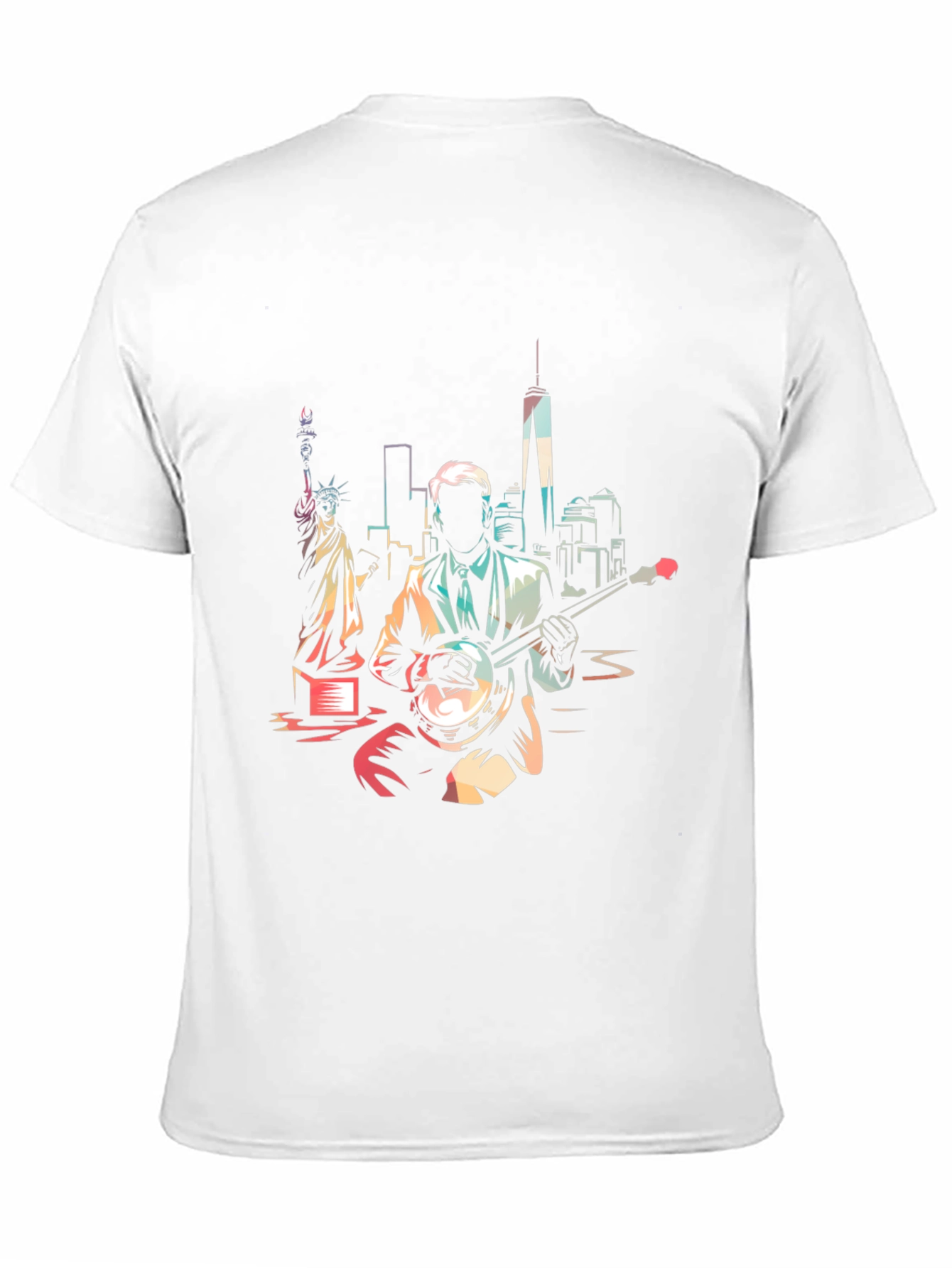 NYC Banjo Player Graphic Tee - Cool Design
