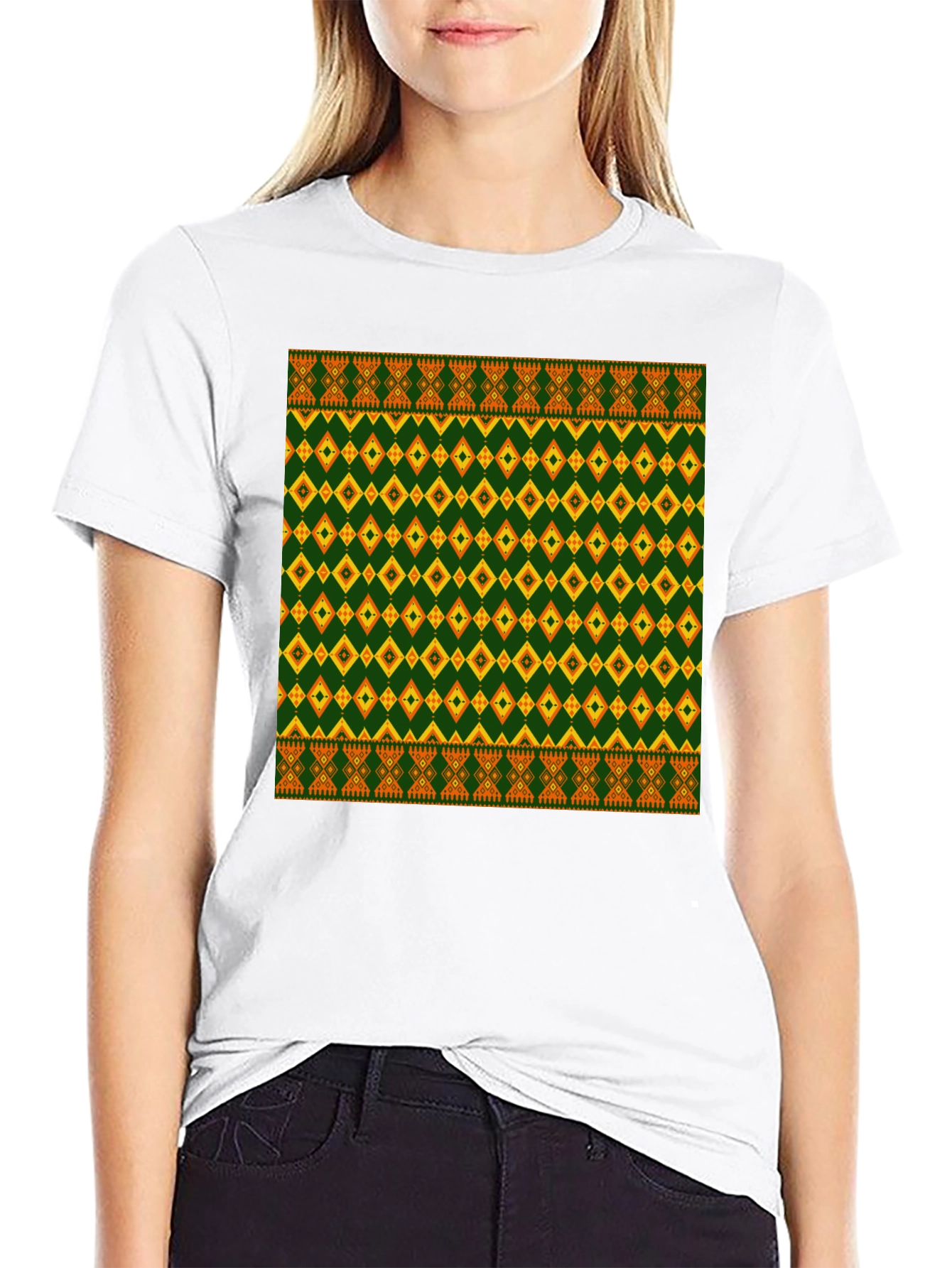 Tribal Pattern Black T-Shirt