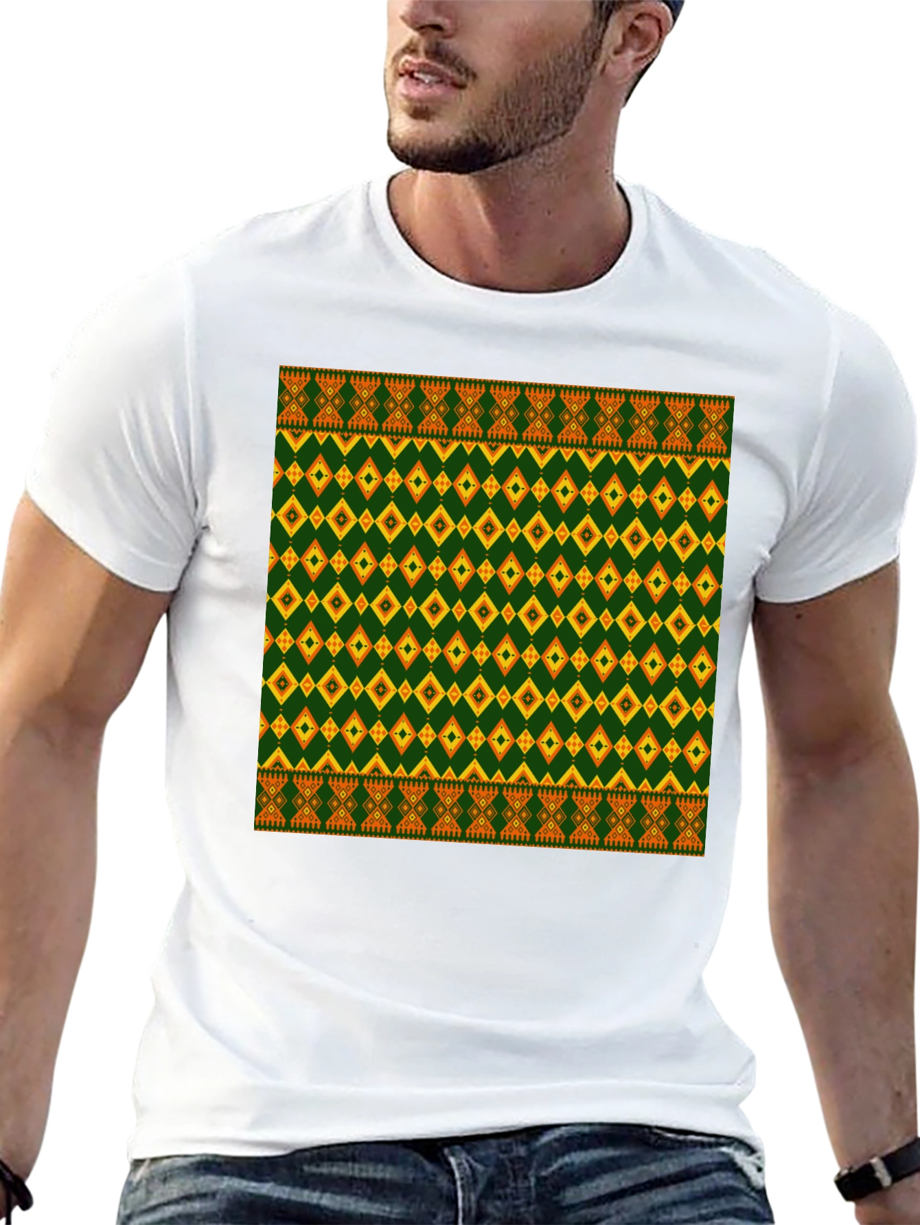 Tribal Pattern Black T-Shirt