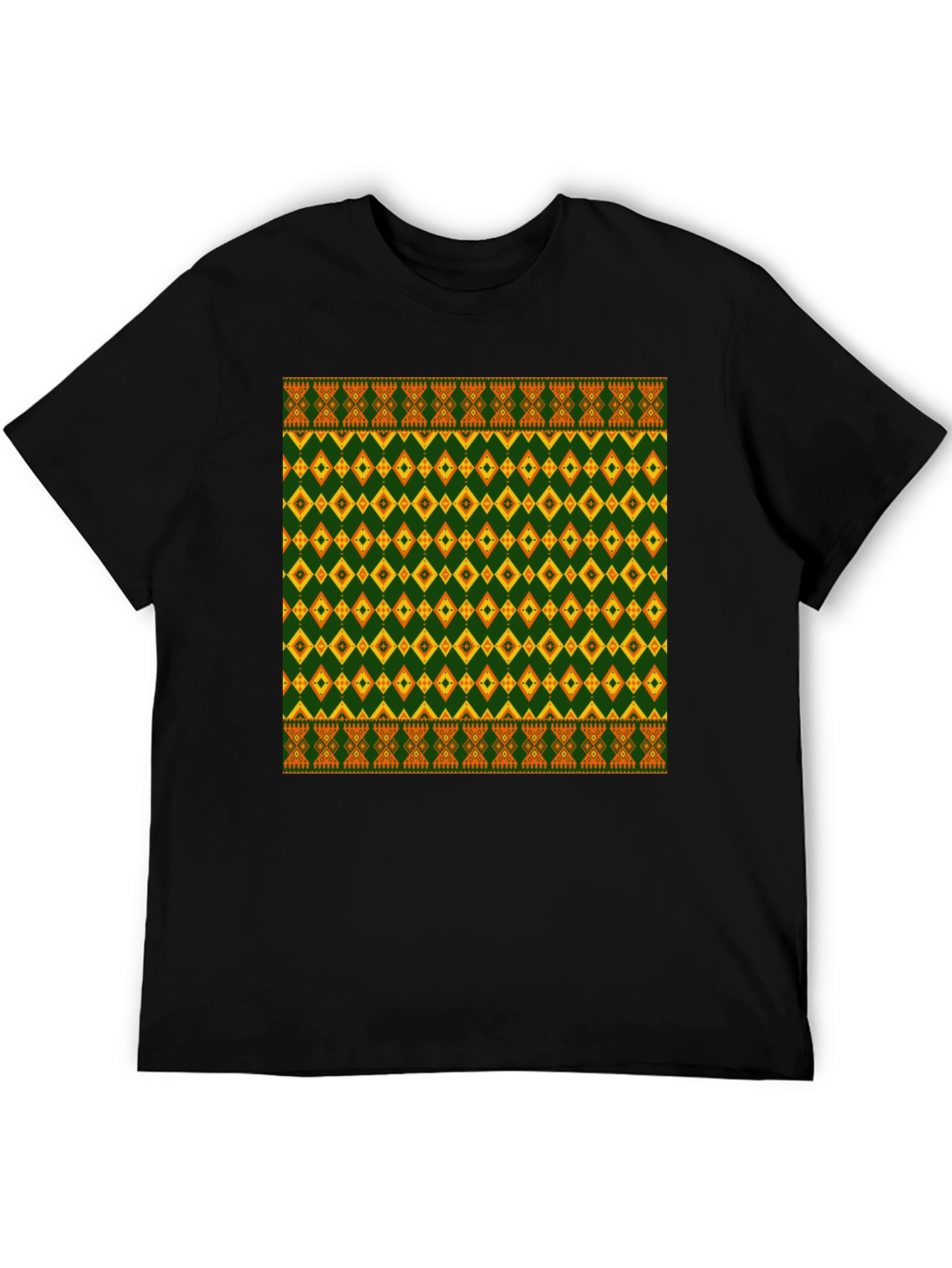 Tribal Pattern Black T-Shirt