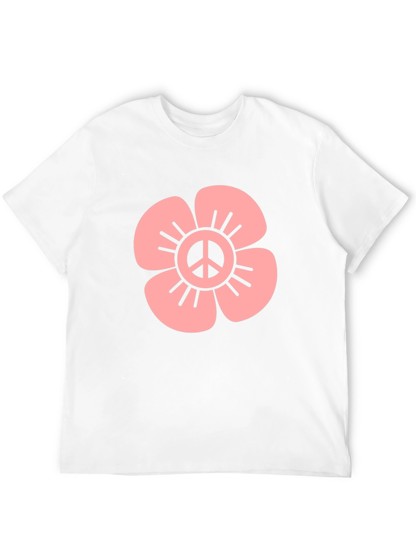 Peace Flower Graphic Tee - Black Cotton Blend