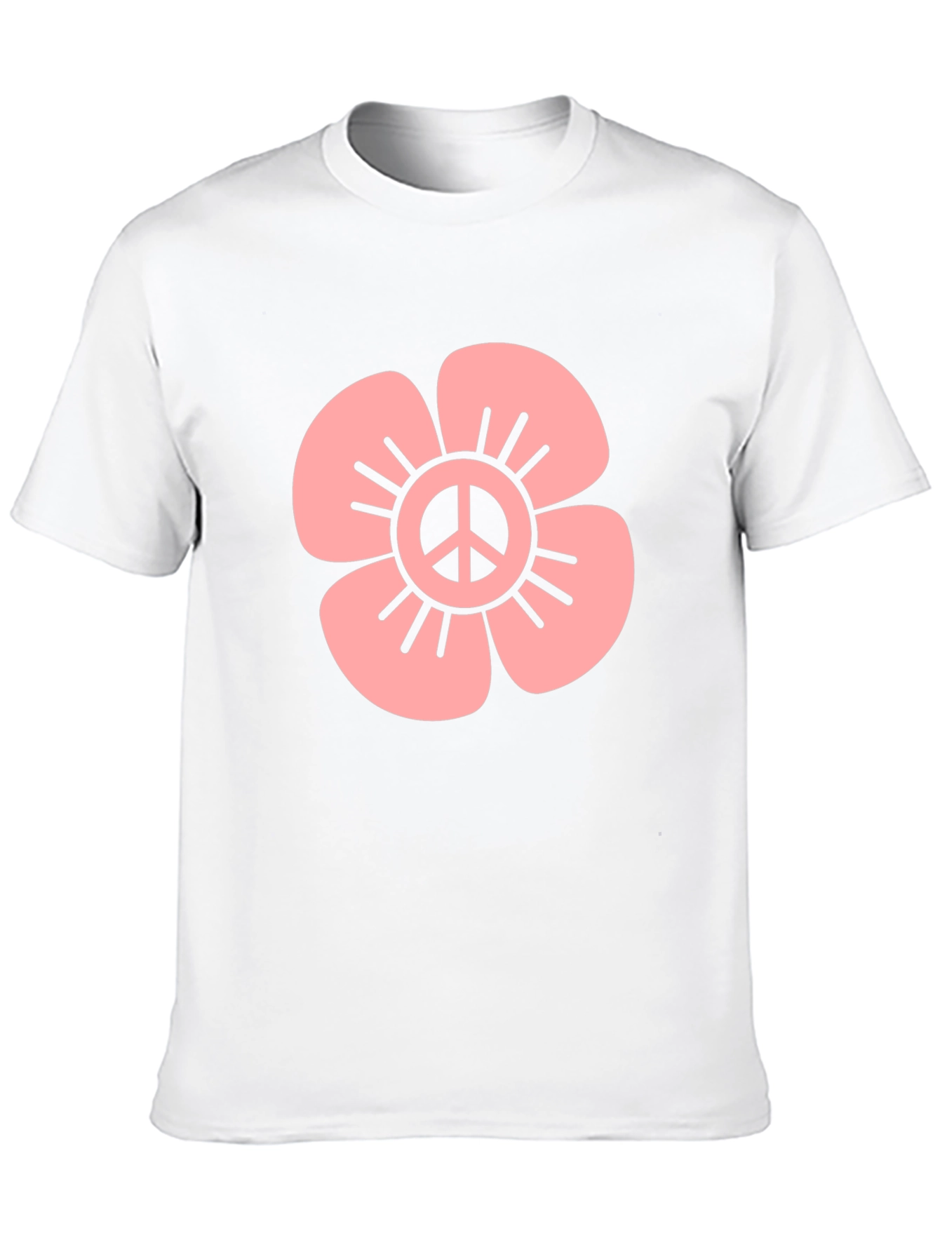 Peace Flower Graphic Tee - Black Cotton Blend
