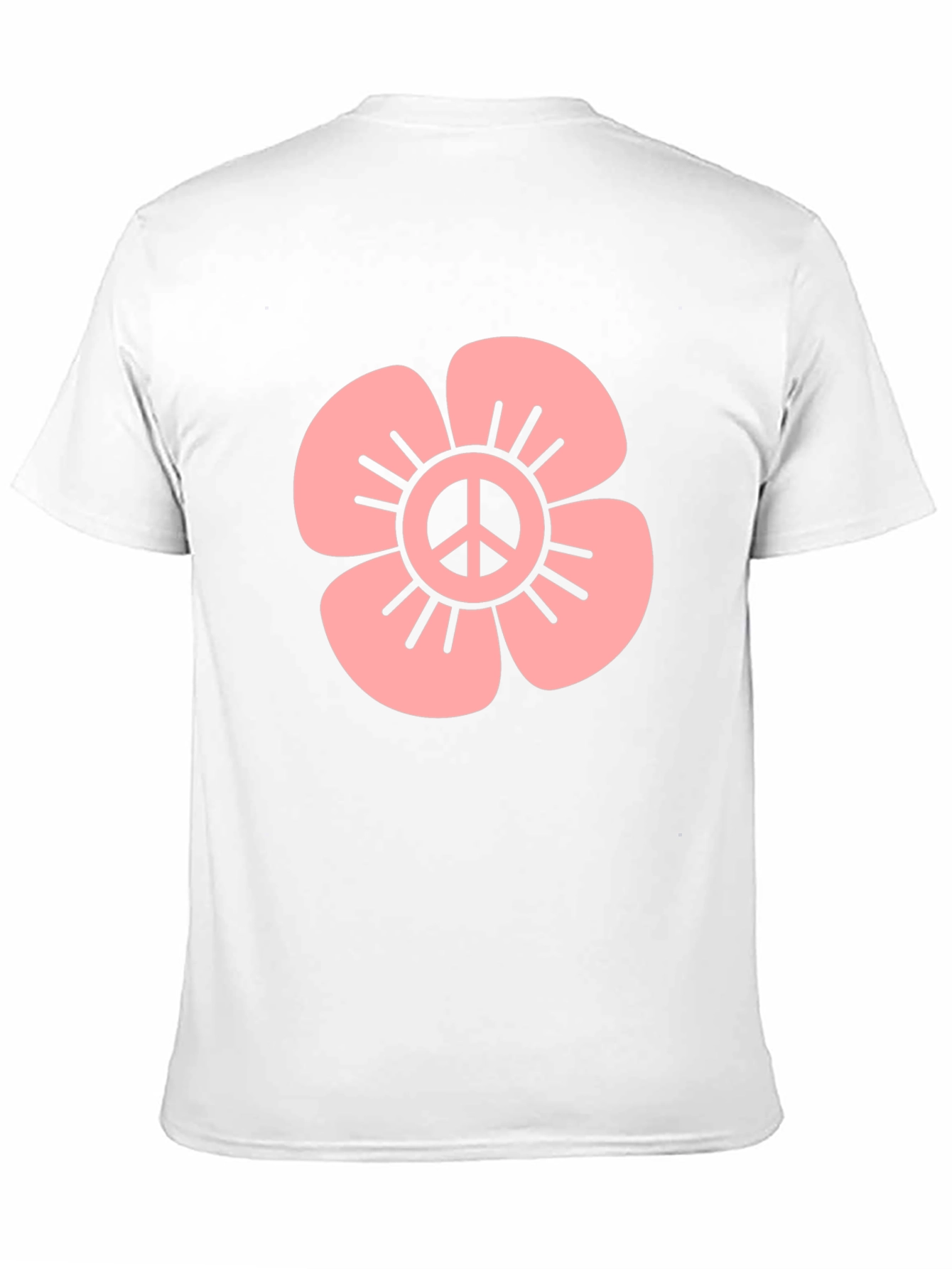 Peace Flower Graphic Tee - Black Cotton Blend