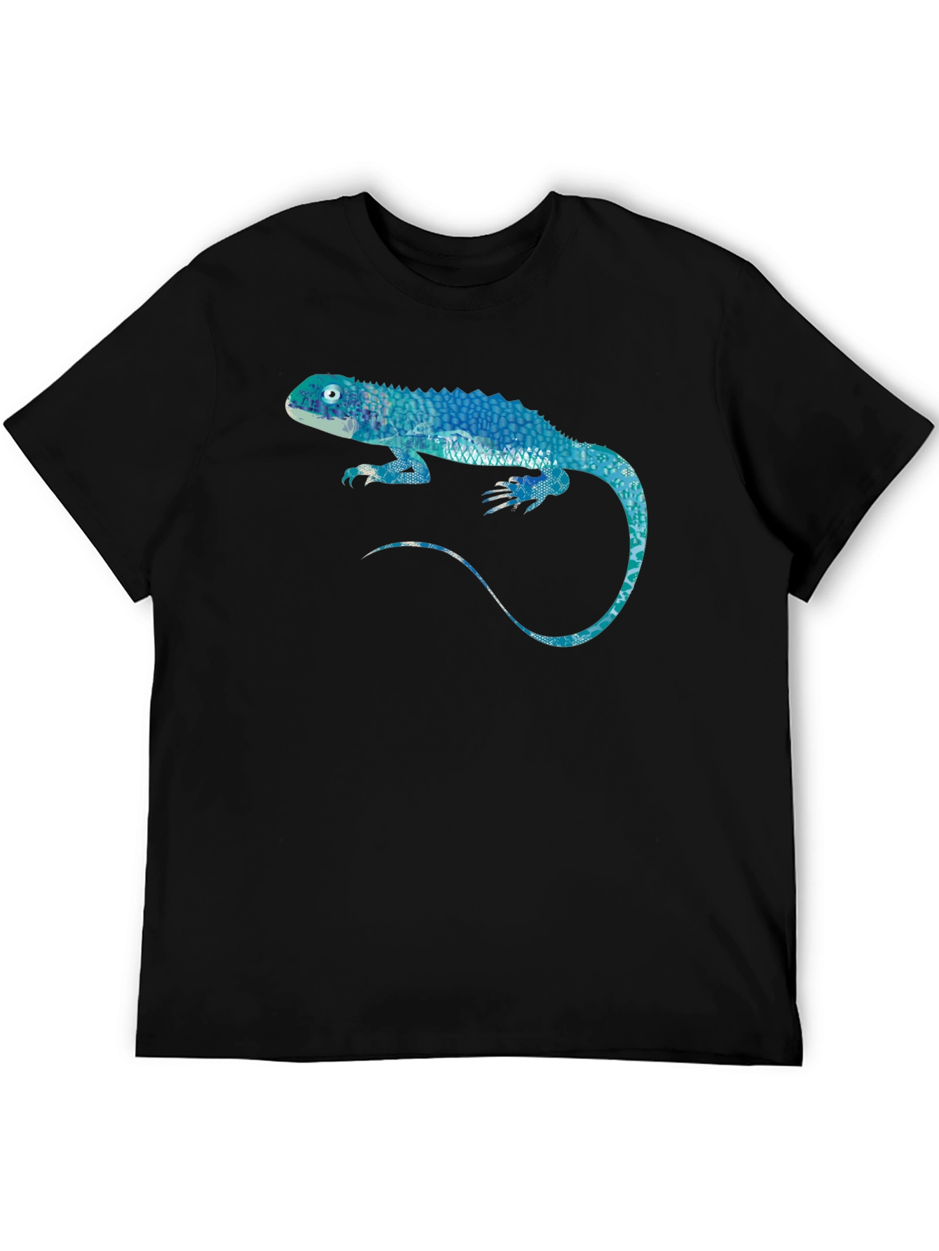 Blue Lizard Graphic Black T-Shirt