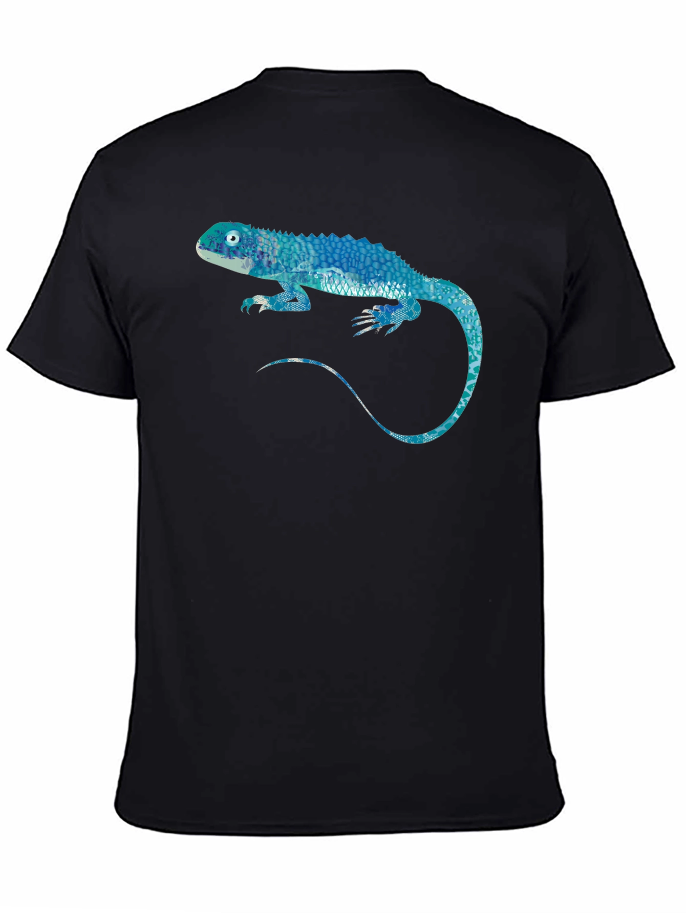 Blue Lizard Graphic Black T-Shirt