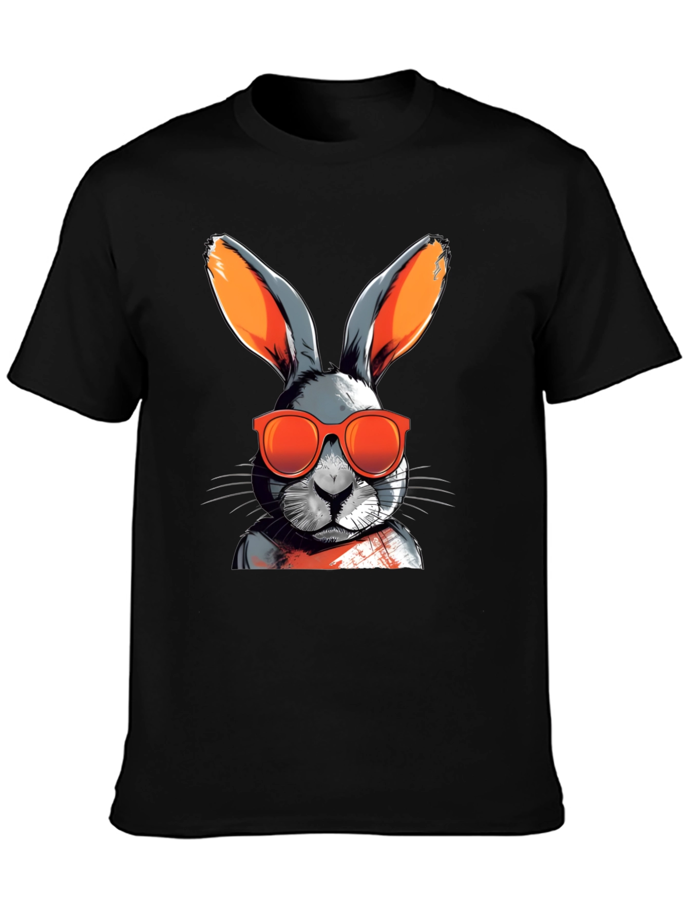 Cool Rabbit Graphic Tee - Black Cotton Blend