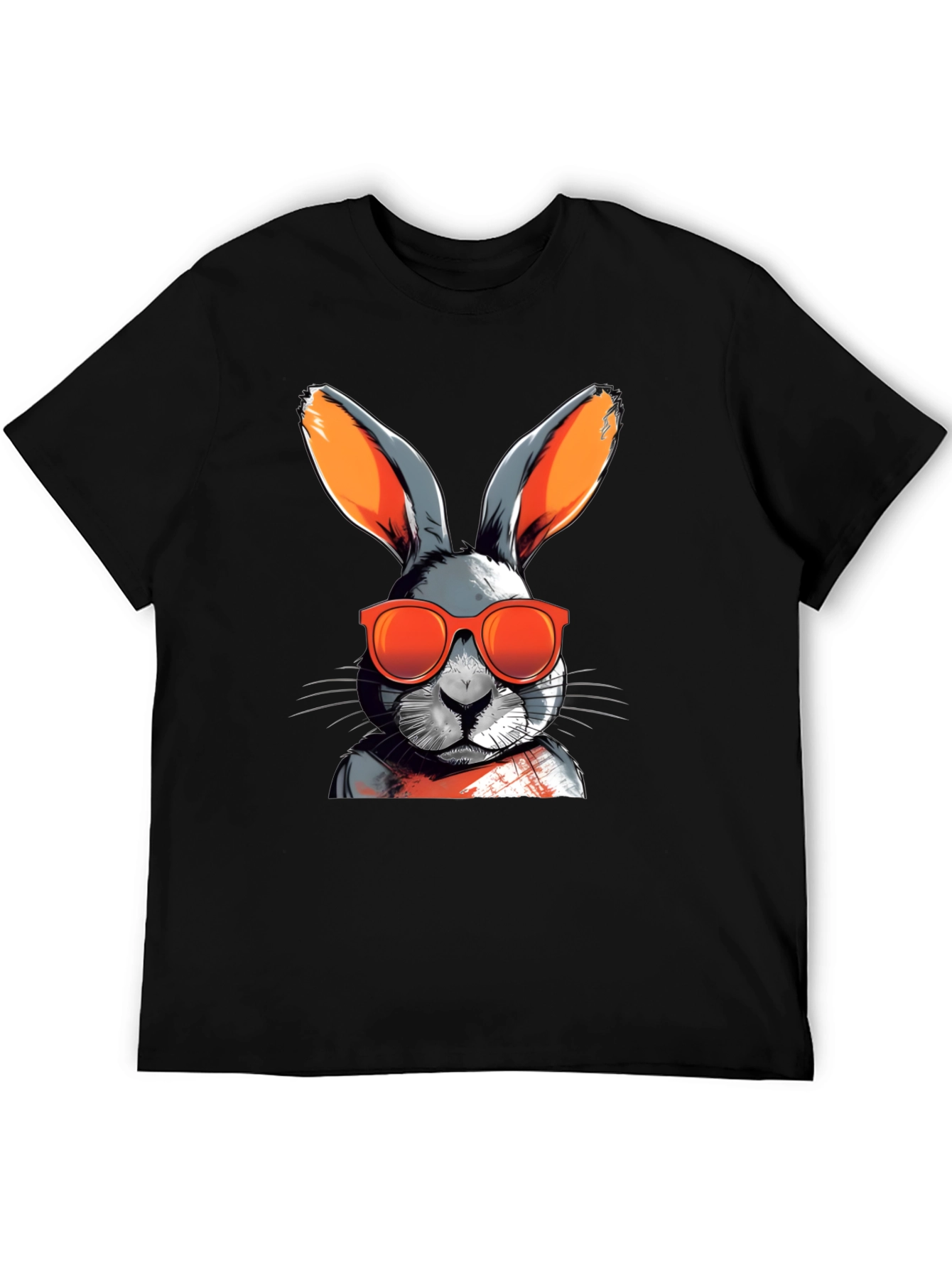 Cool Rabbit Graphic Tee - Black Cotton Blend