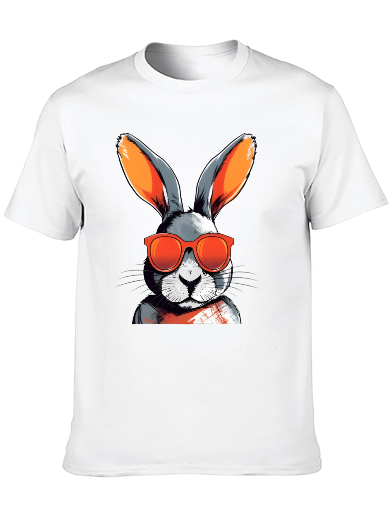 Cool Rabbit Graphic Tee - Black Cotton Blend