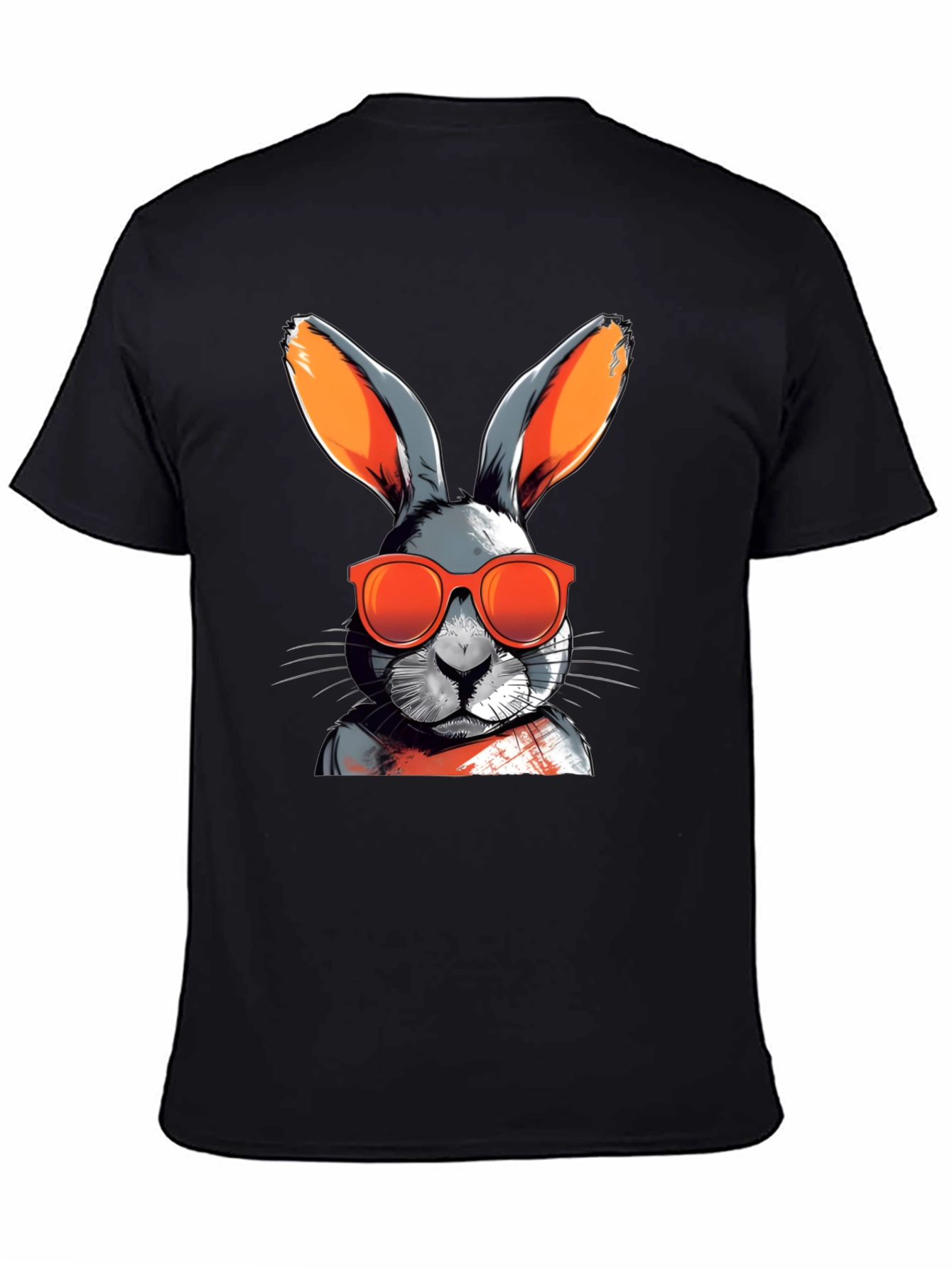 Cool Rabbit Graphic Tee - Black Cotton Blend