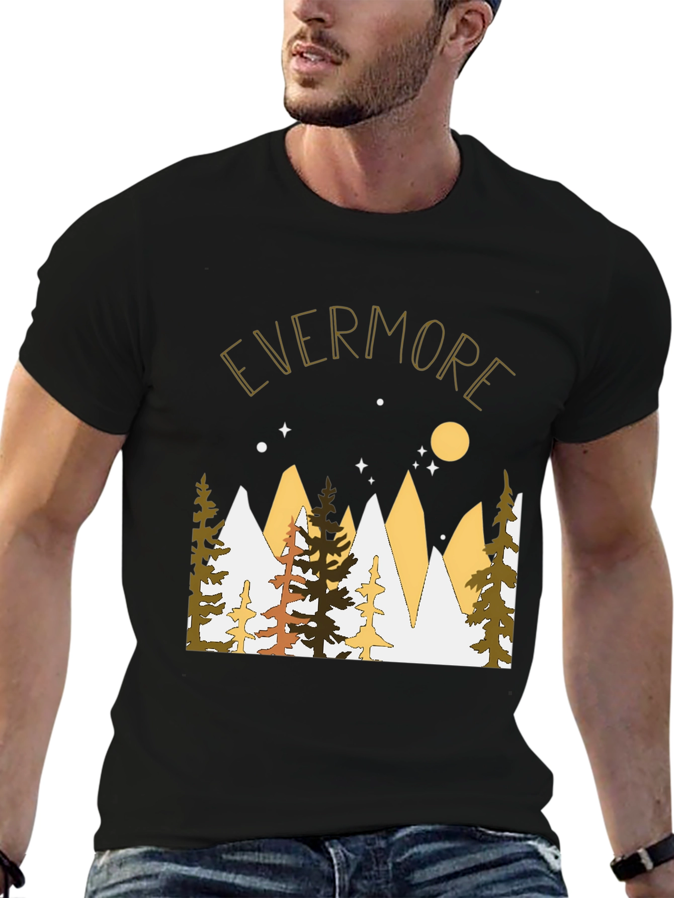 Evermore Graphic Tee - Mountain & Moon Print