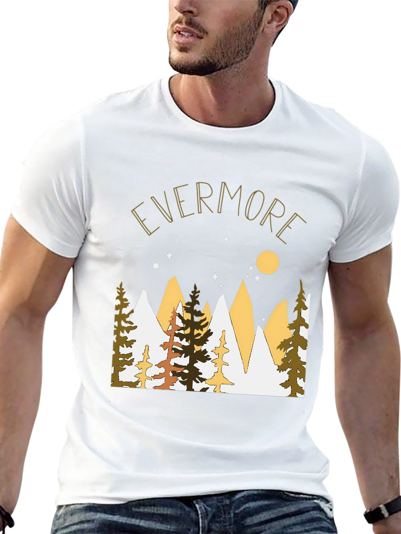 Evermore Graphic Tee - Mountain & Moon Print