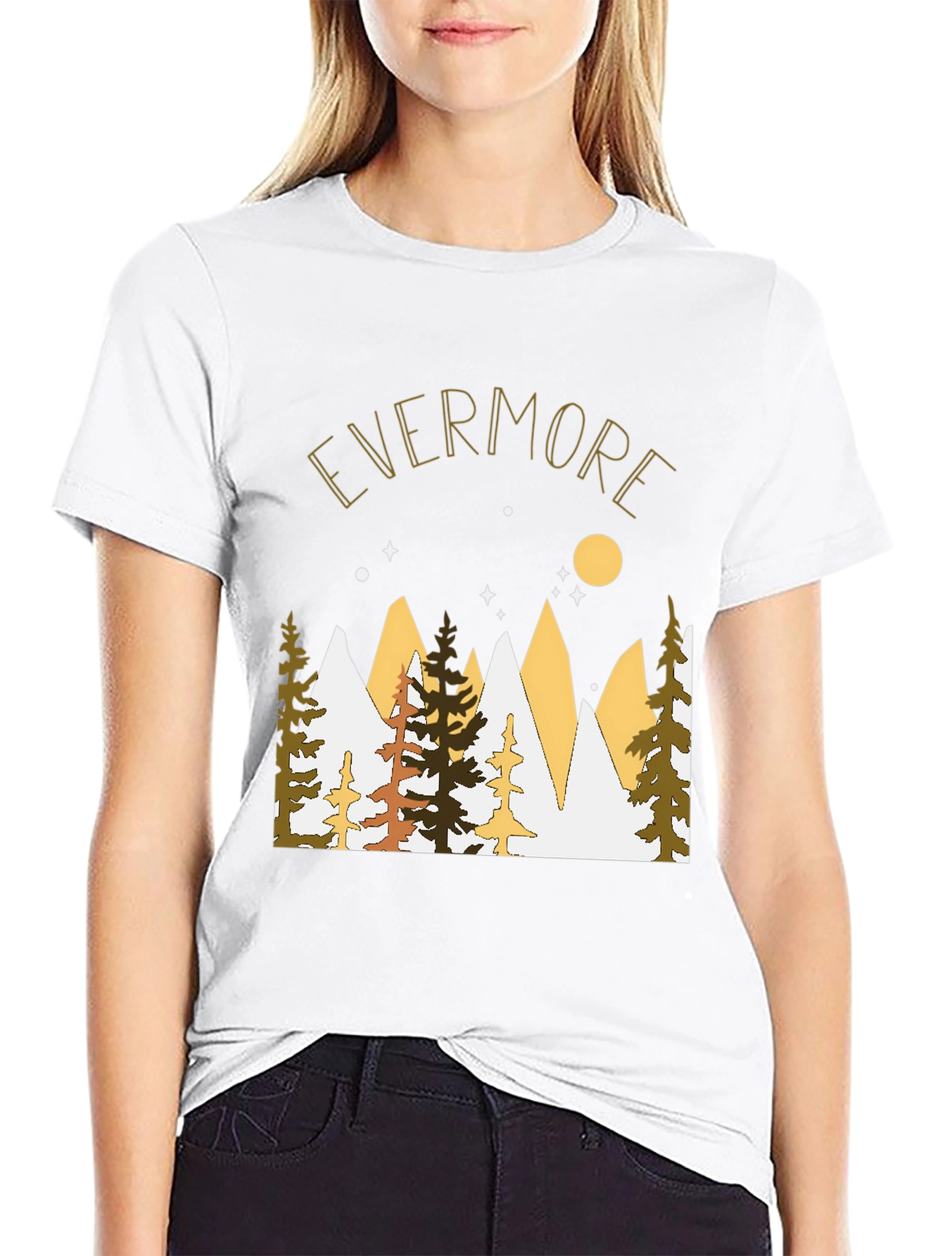 Evermore Graphic Tee - Mountain & Moon Print