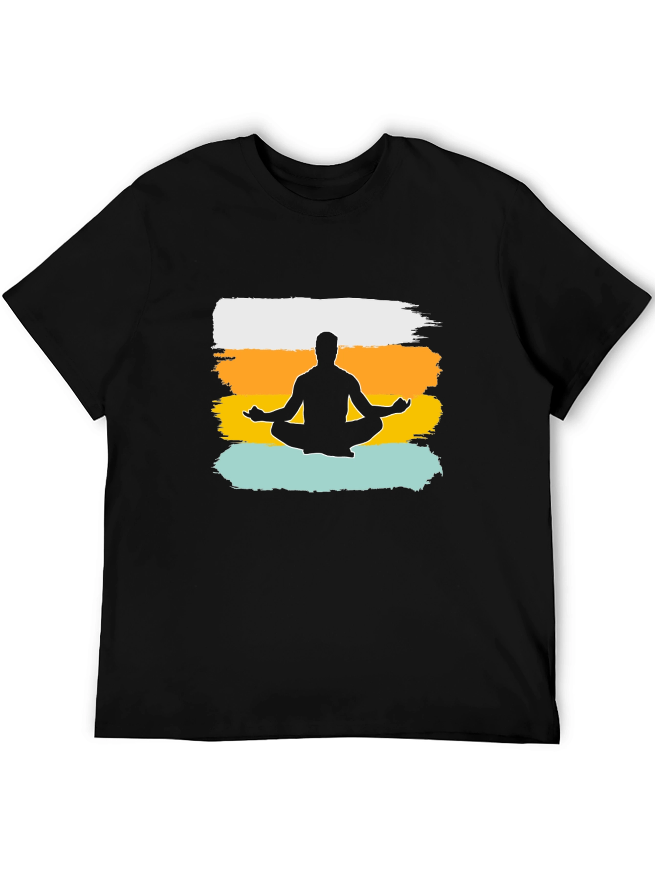 Meditate Man Graphic Tee - Black Cotton T-Shirt