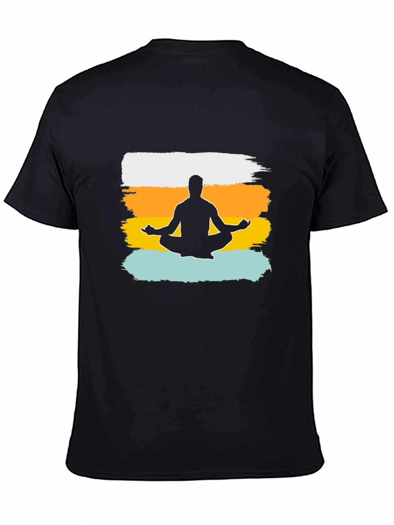 Meditate Man Graphic Tee - Black Cotton T-Shirt