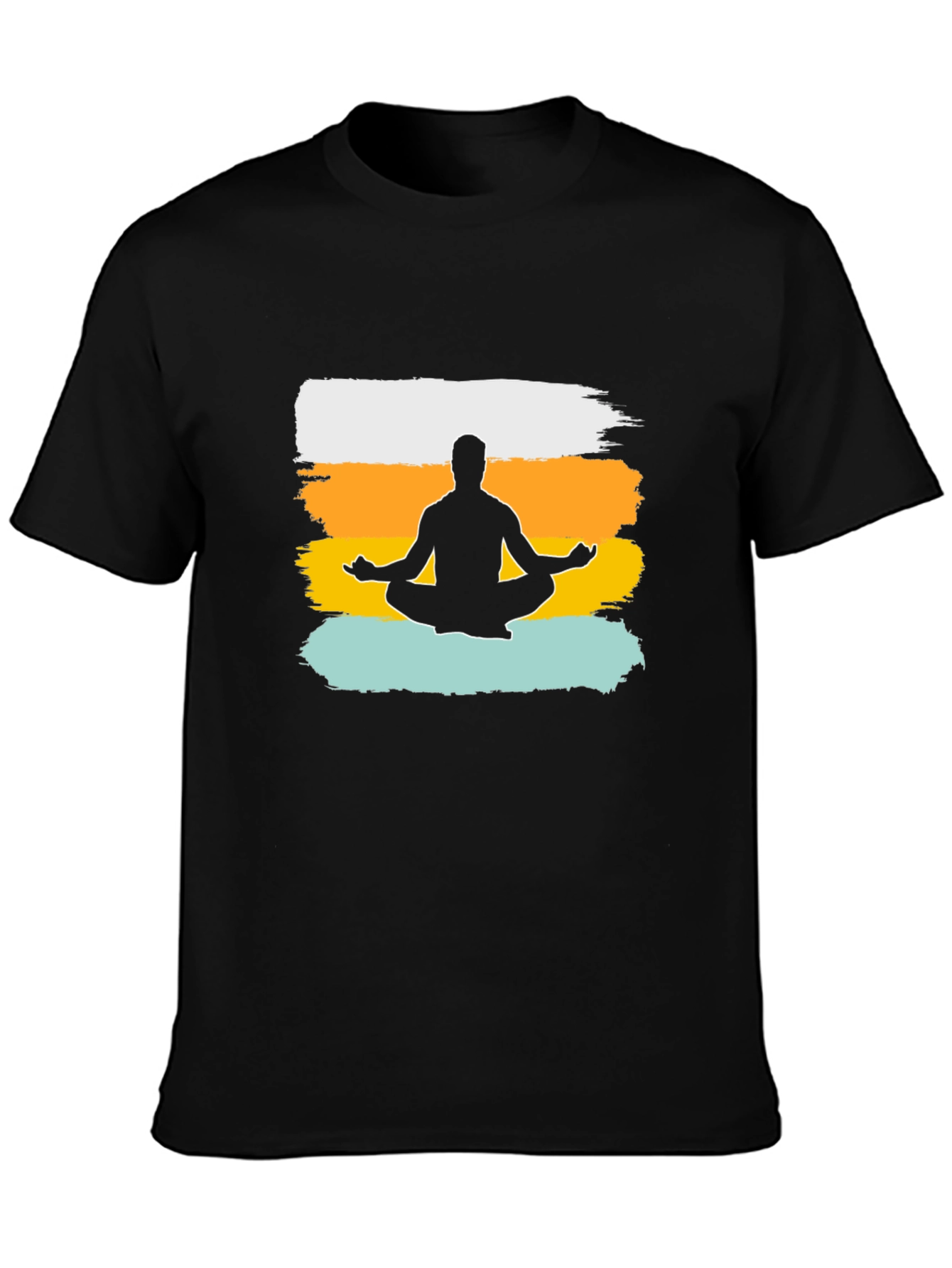 Meditate Man Graphic Tee - Black Cotton T-Shirt
