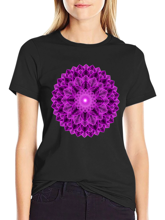 Purple Mandala Graphic Tee - Spiritual Design