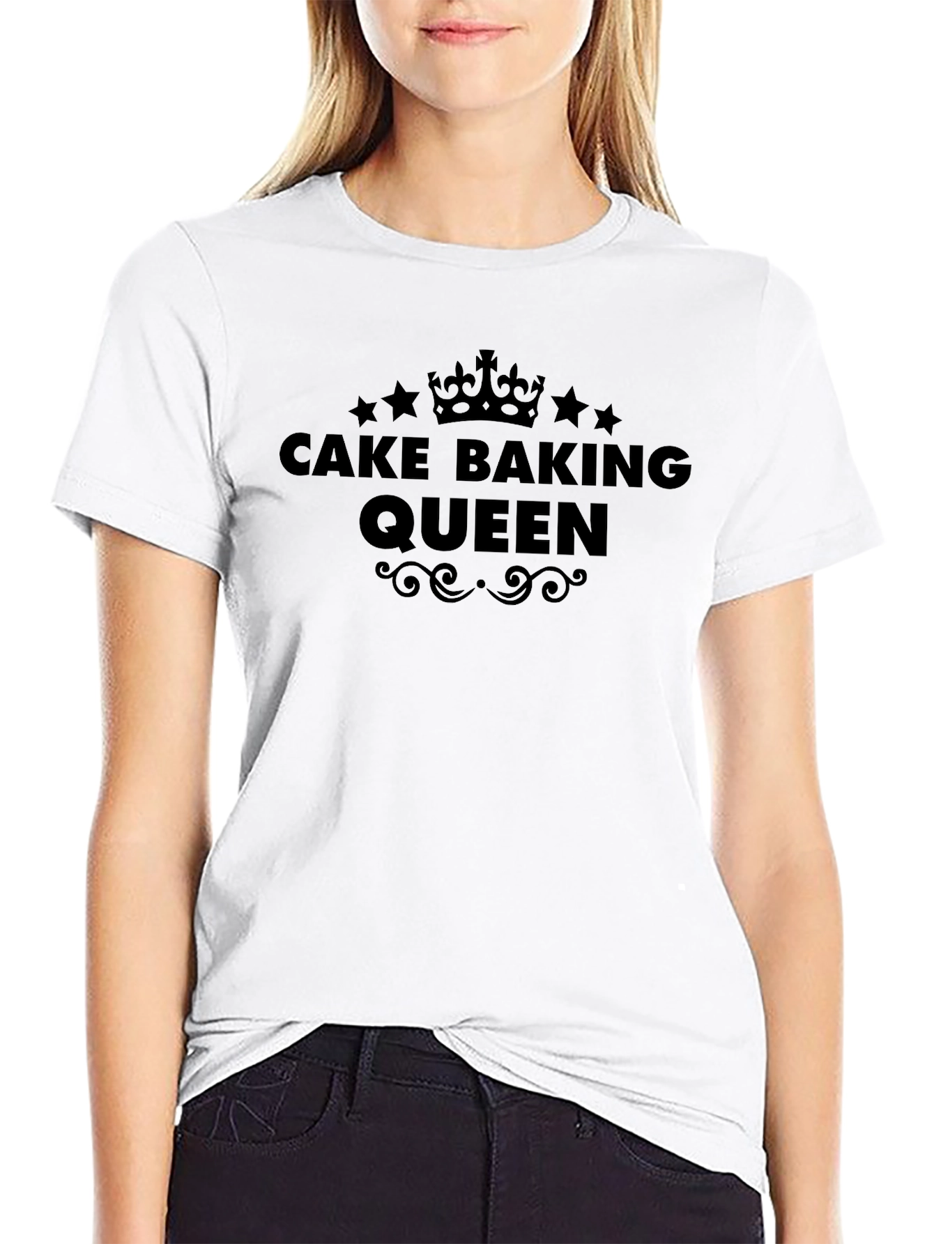 Cake Baking Queen Black T-Shirt - Baking Lover Tee
